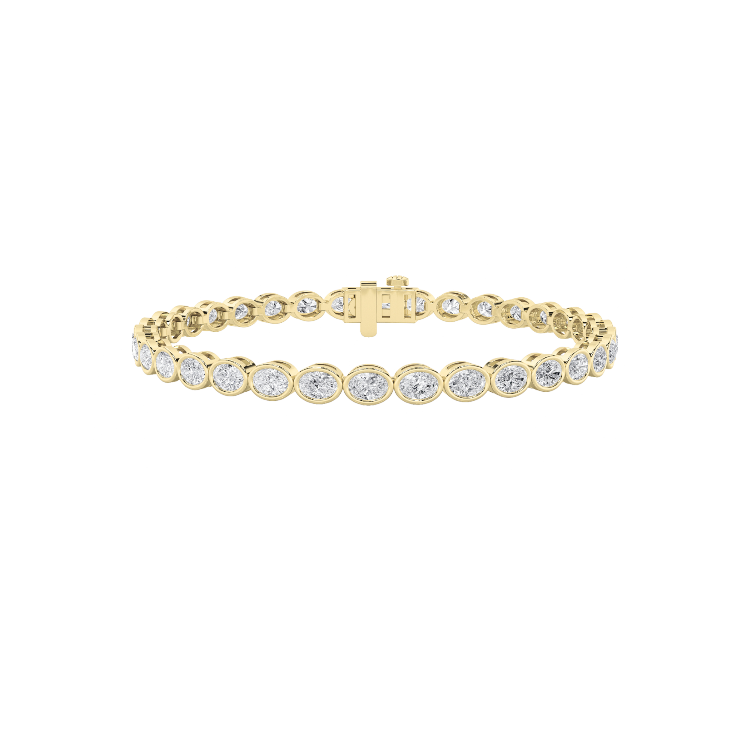 10.00 CT Oval Diamond Bracelet in 14K Yellow Gold