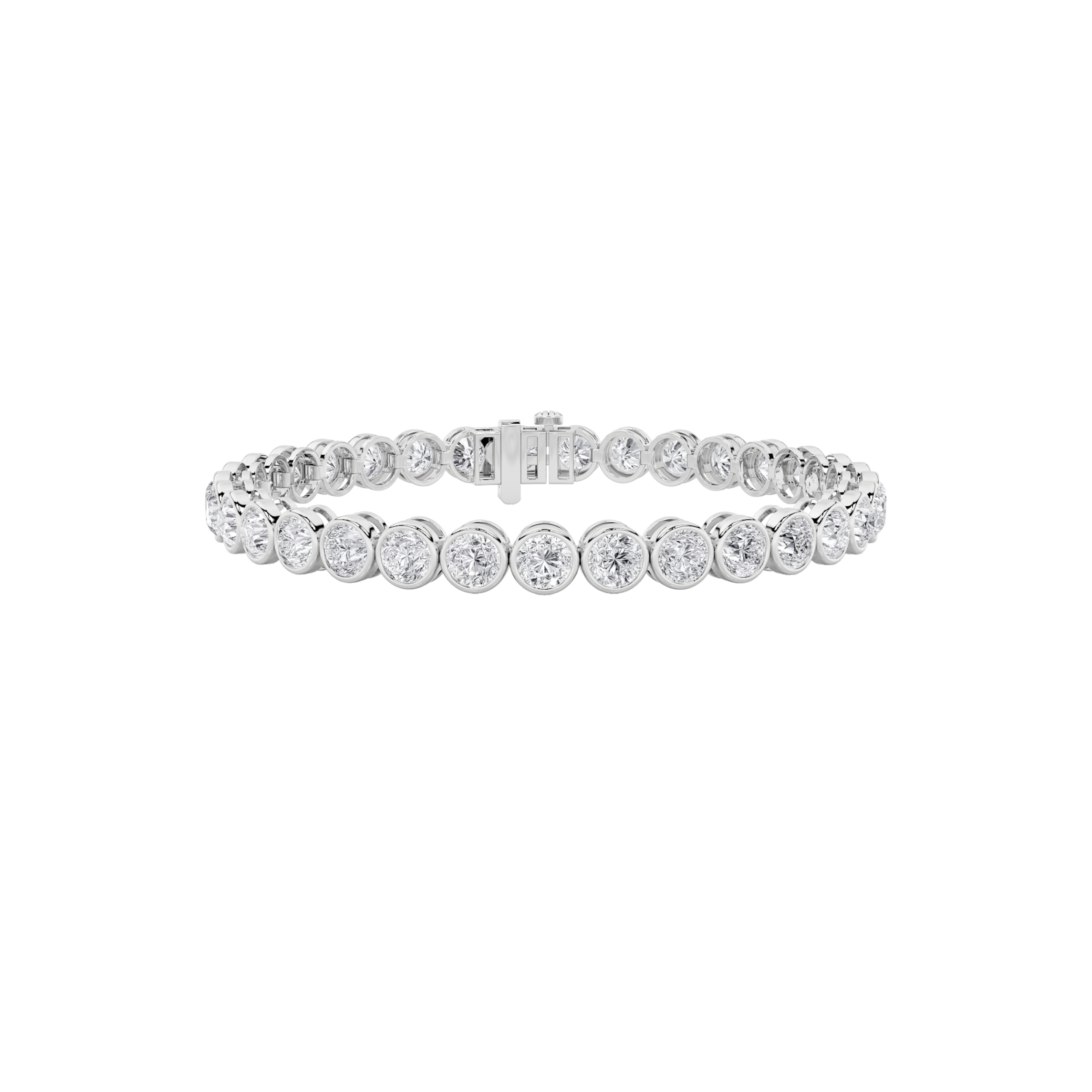 10.00 CT Round Diamond Bracelet in 14K White Gold