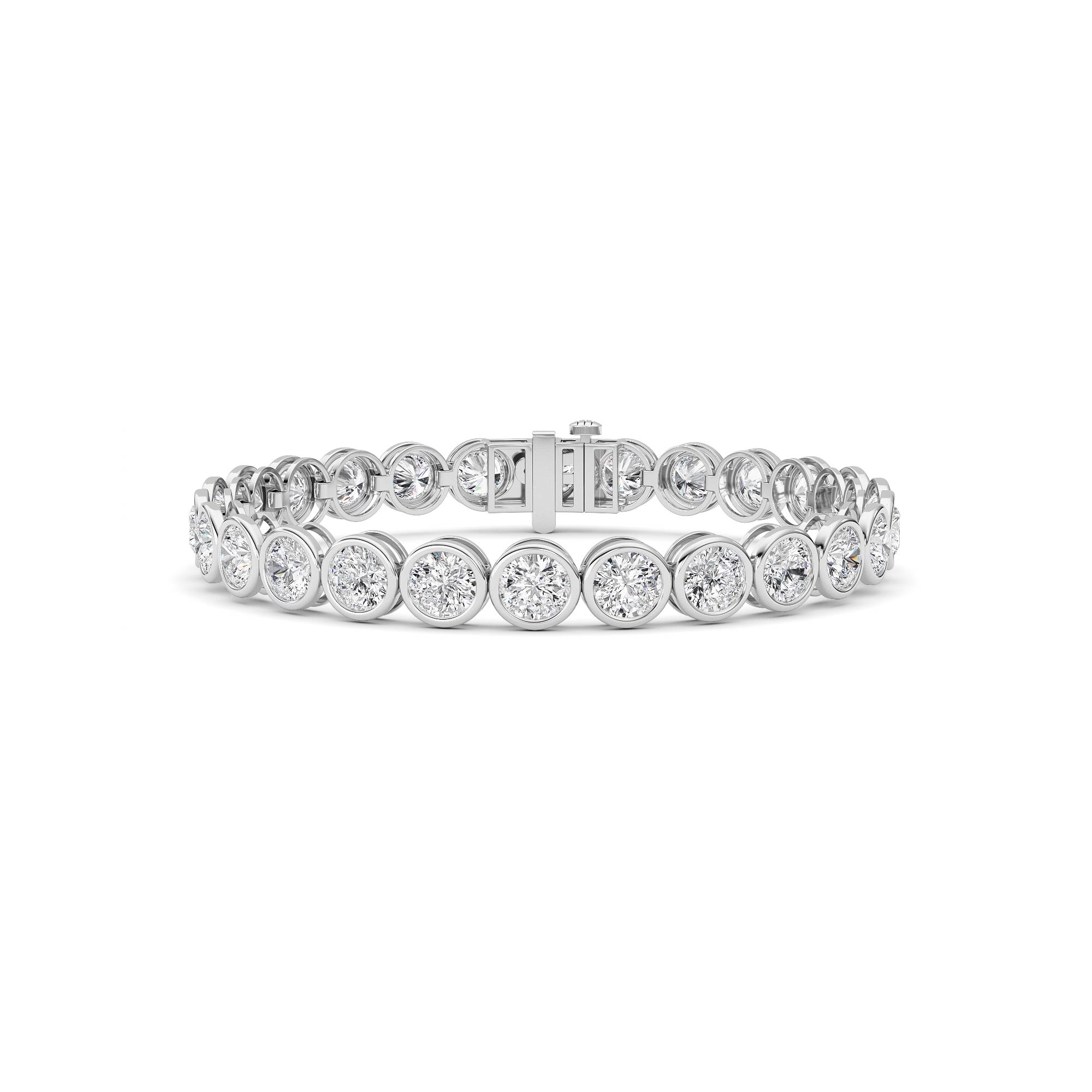 15.00 CT Round Diamond Bracelet in 14K White Gold