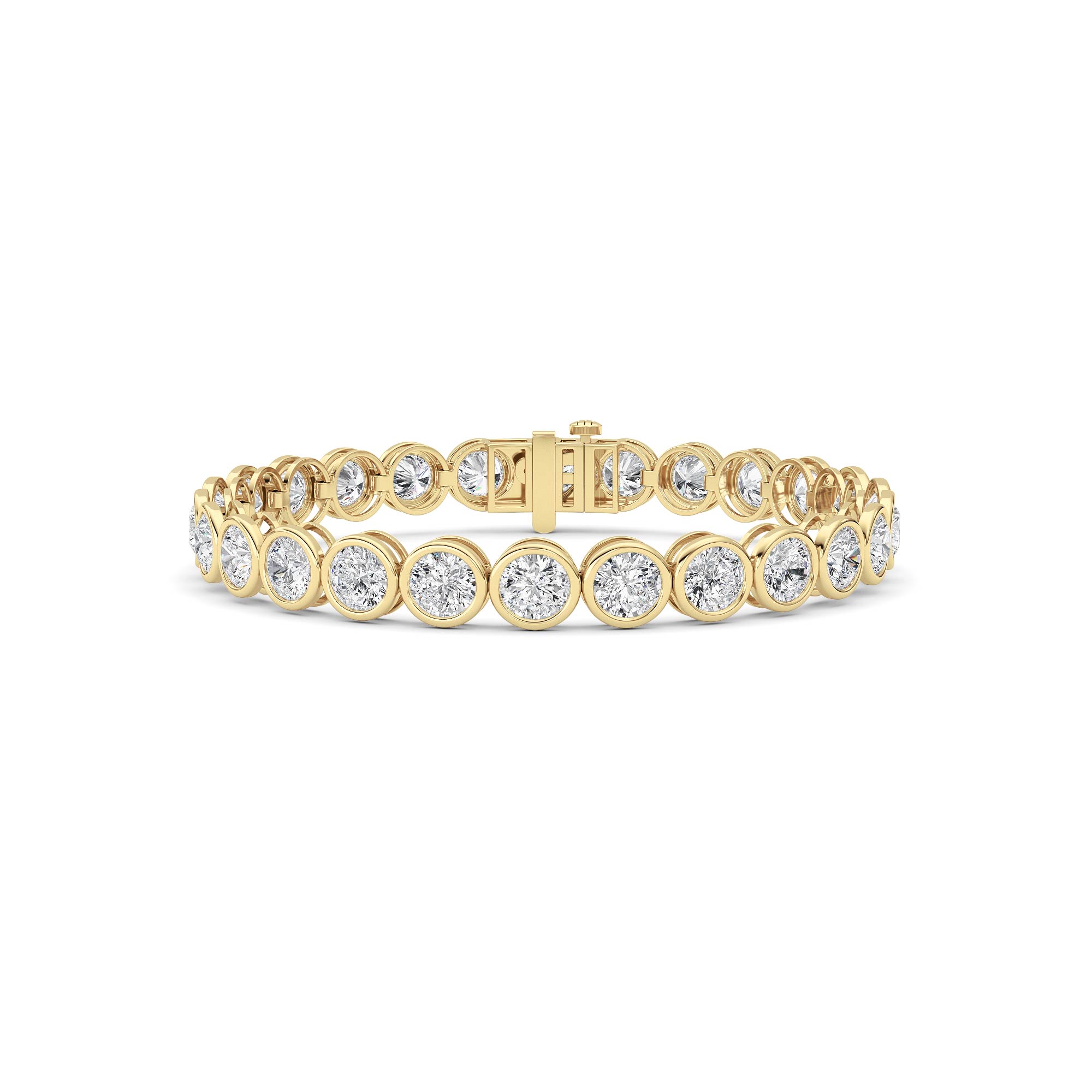 15.00 CT Round Diamond Bracelet in 14K Yellow Gold