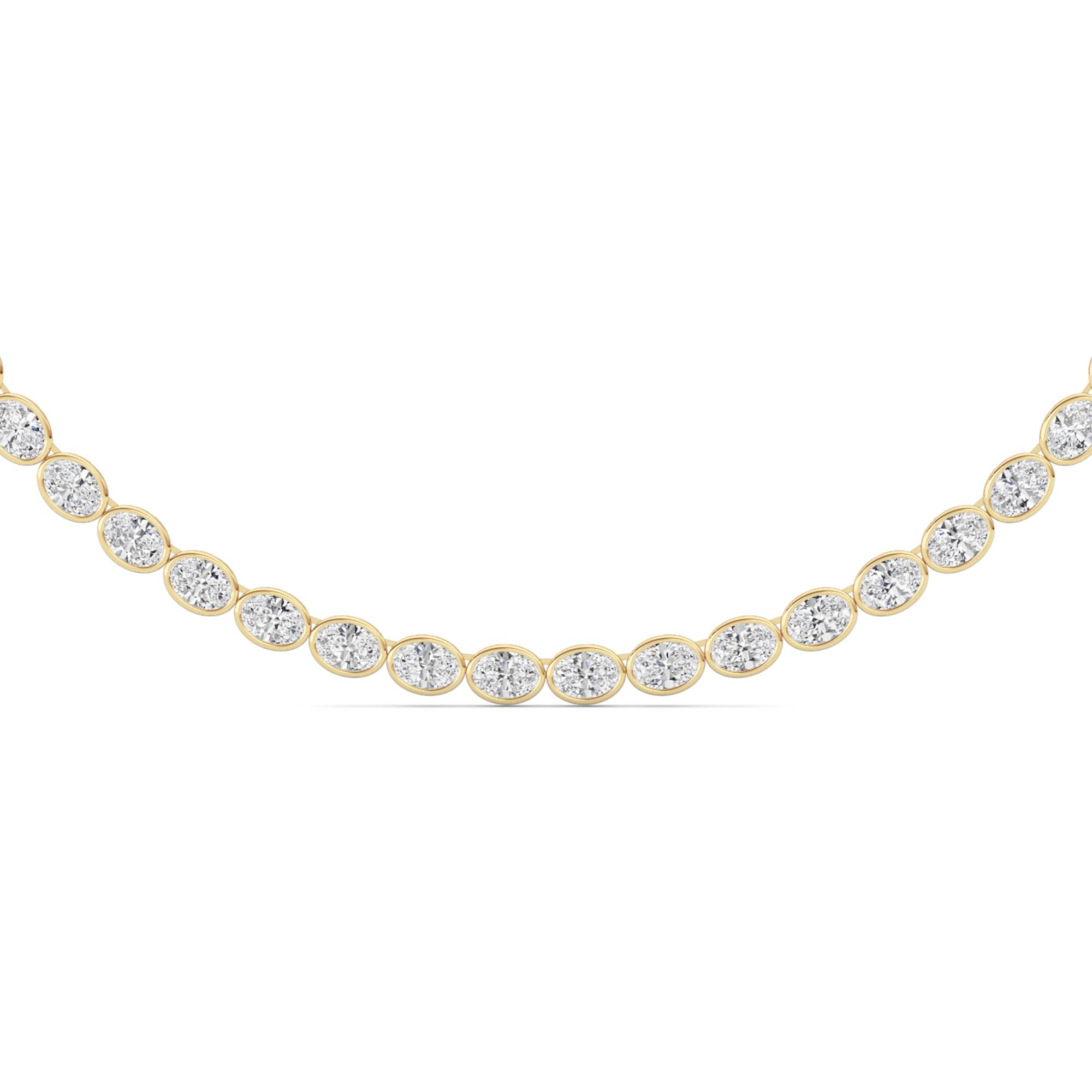 30.00 CT Oval Diamond Necklace in 14K Yellow Gold
