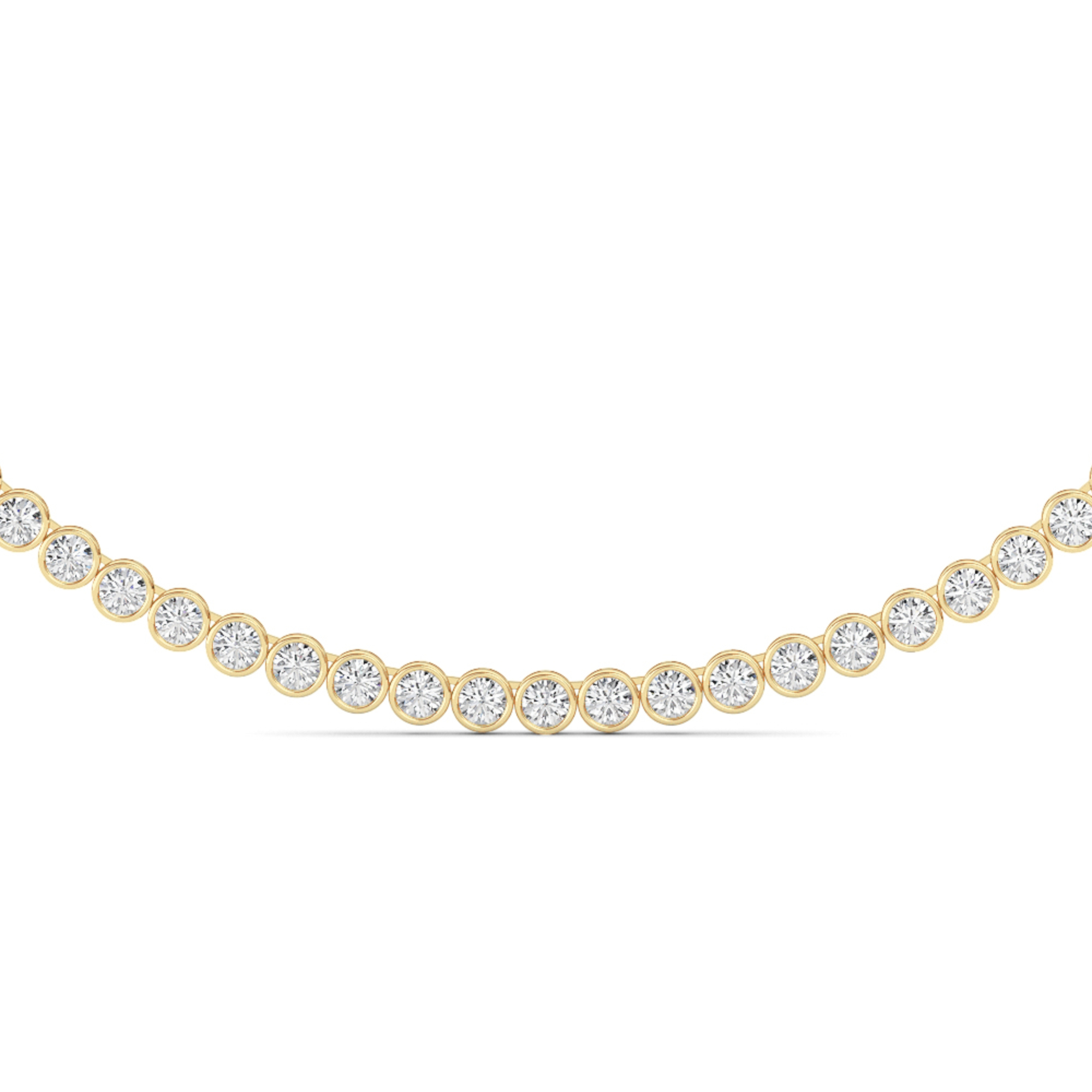 17.00 CT Round Diamond Necklace in 14K Yellow Gold