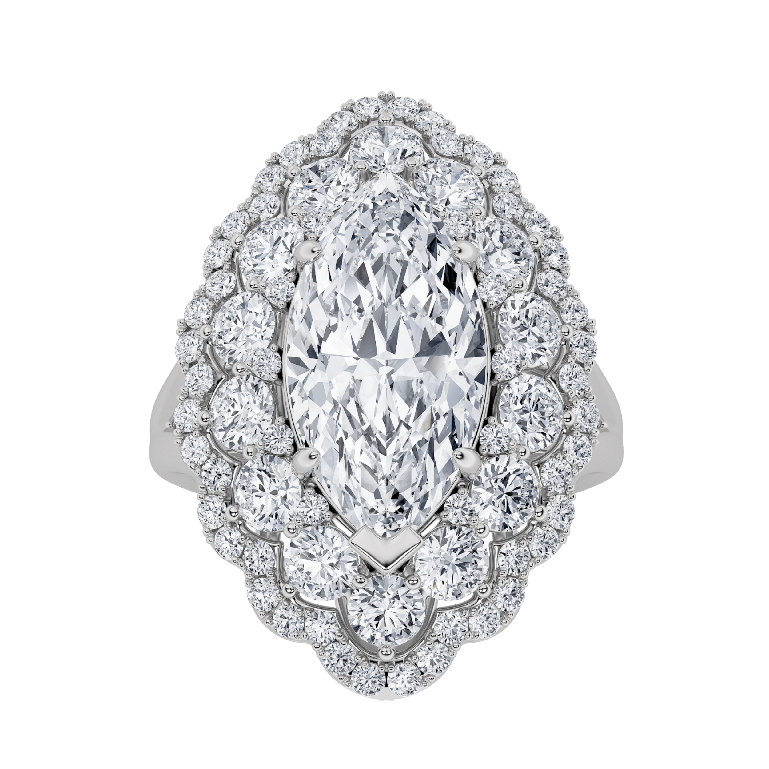 5.00 CT Marquise Diamond Ring in 14K White Gold