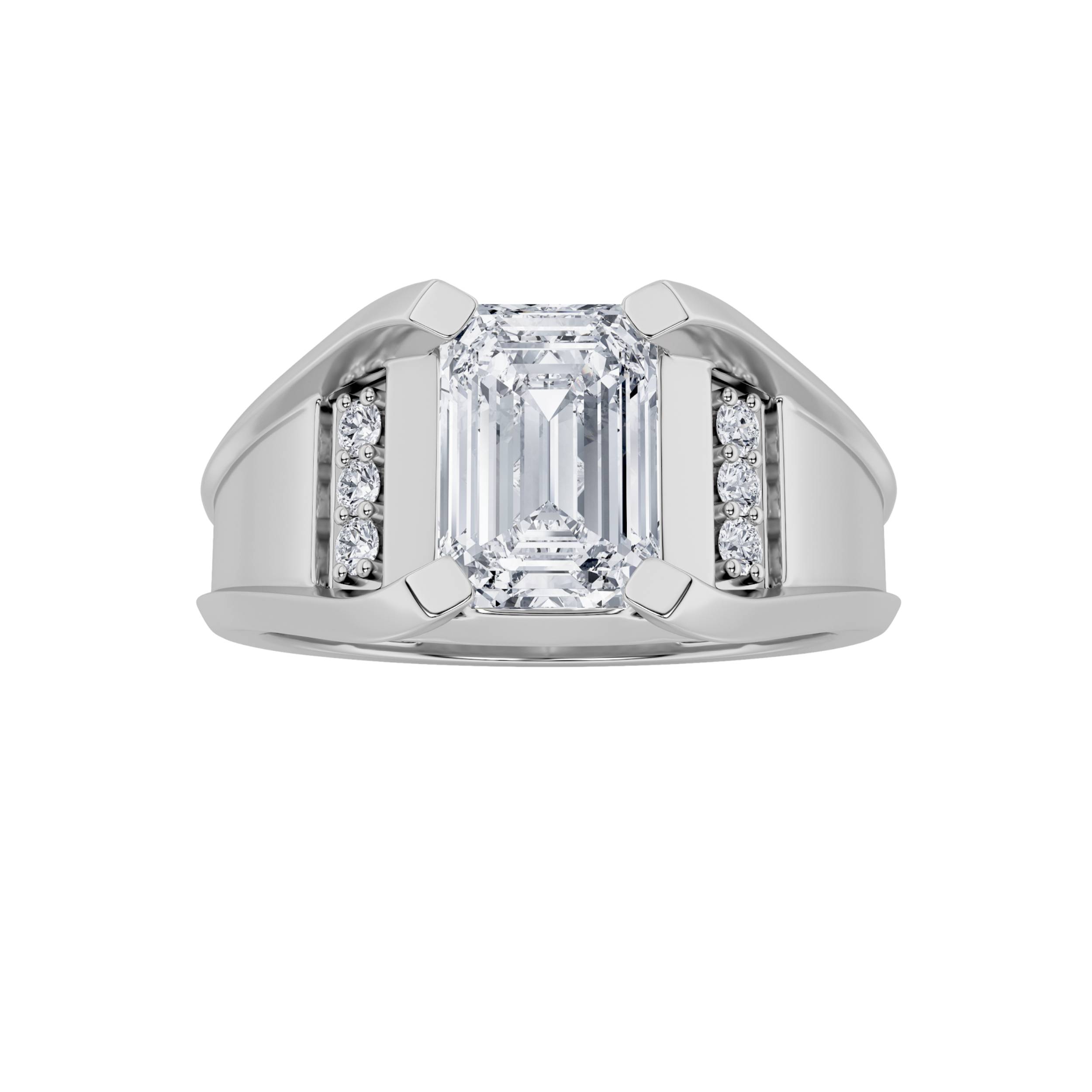 2.50 CT Emerald Diamond Ring in 14K White Gold