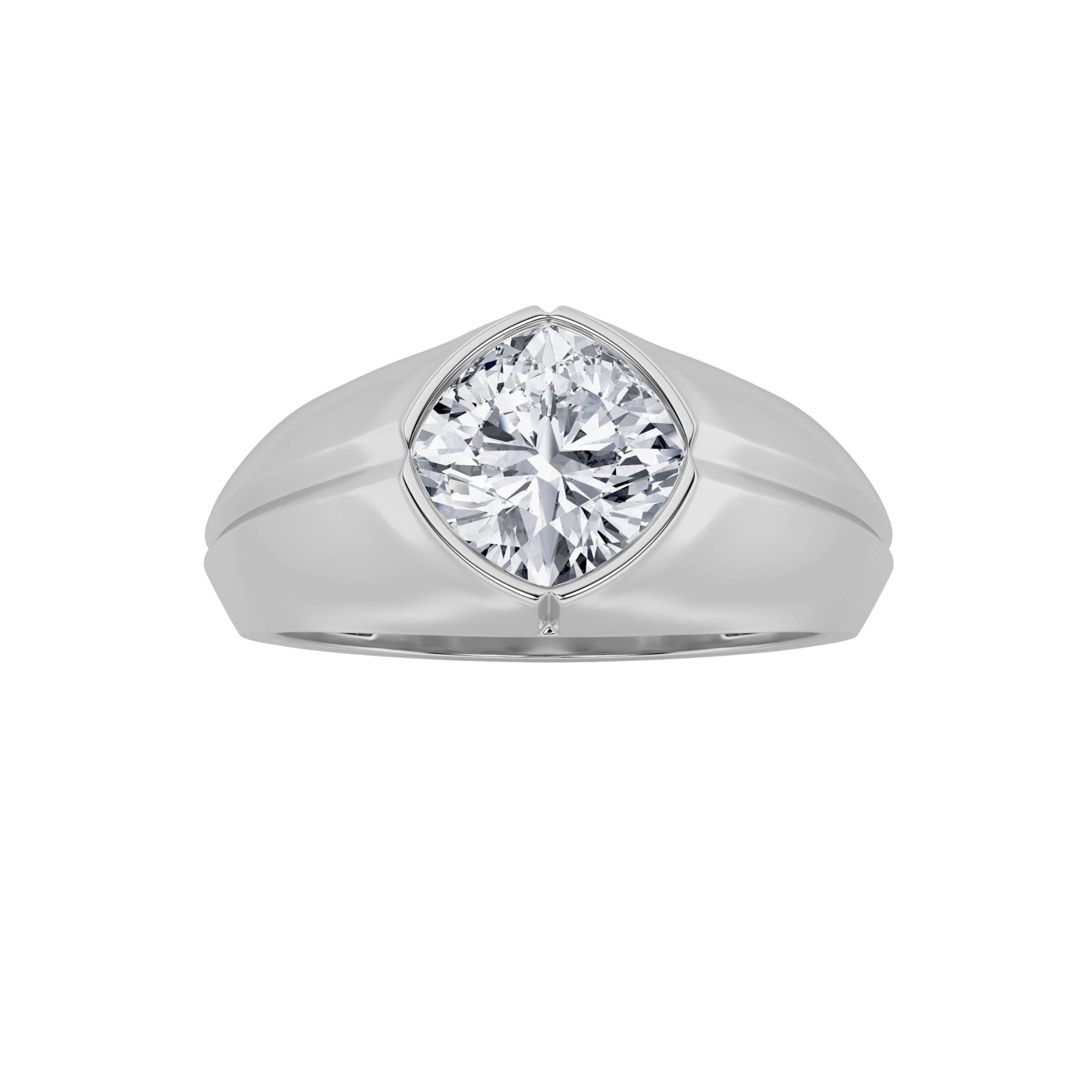2.00 CT Cushion Diamond Ring in 14K White Gold