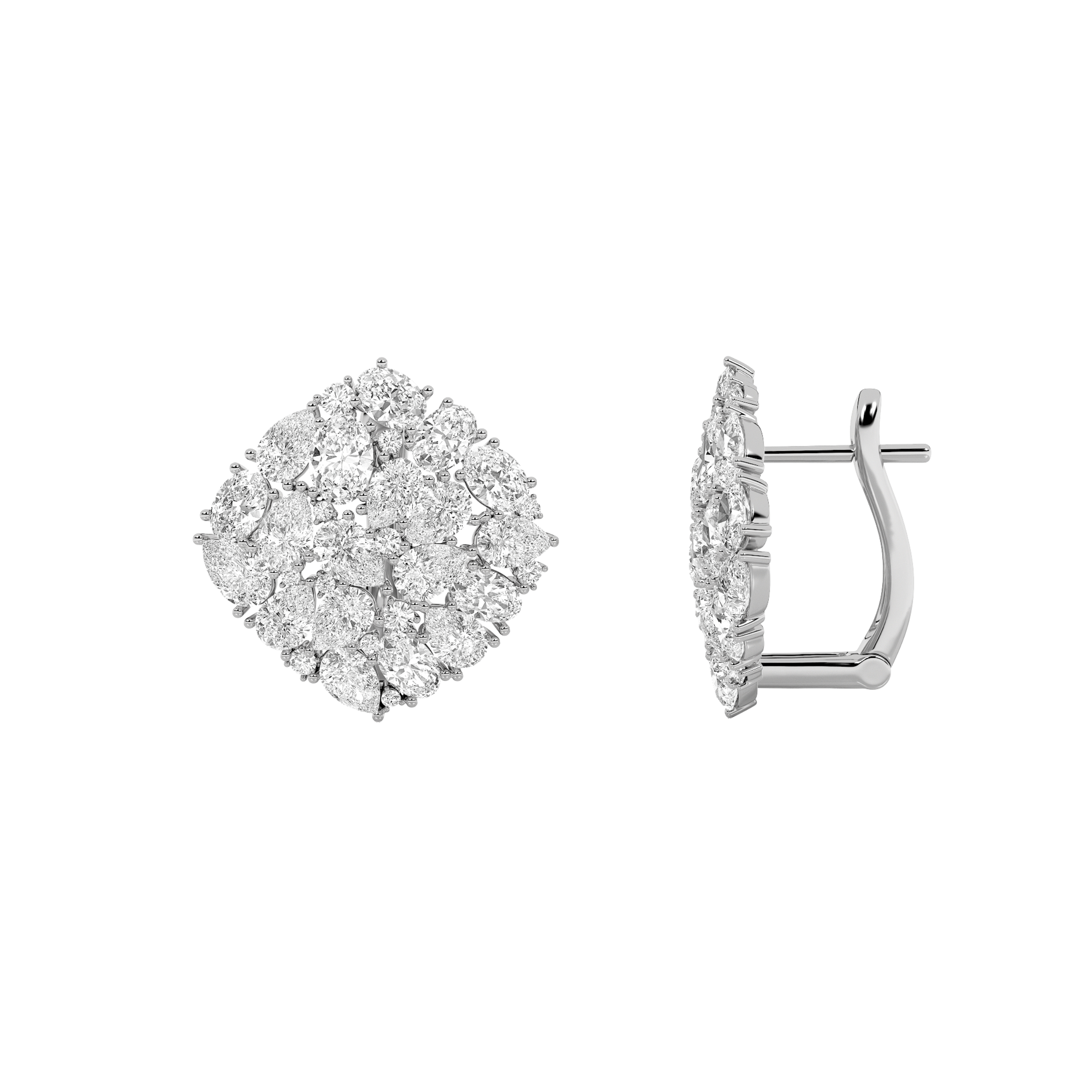 6.00 CT Oval Diamond Earring in 14K White Gold