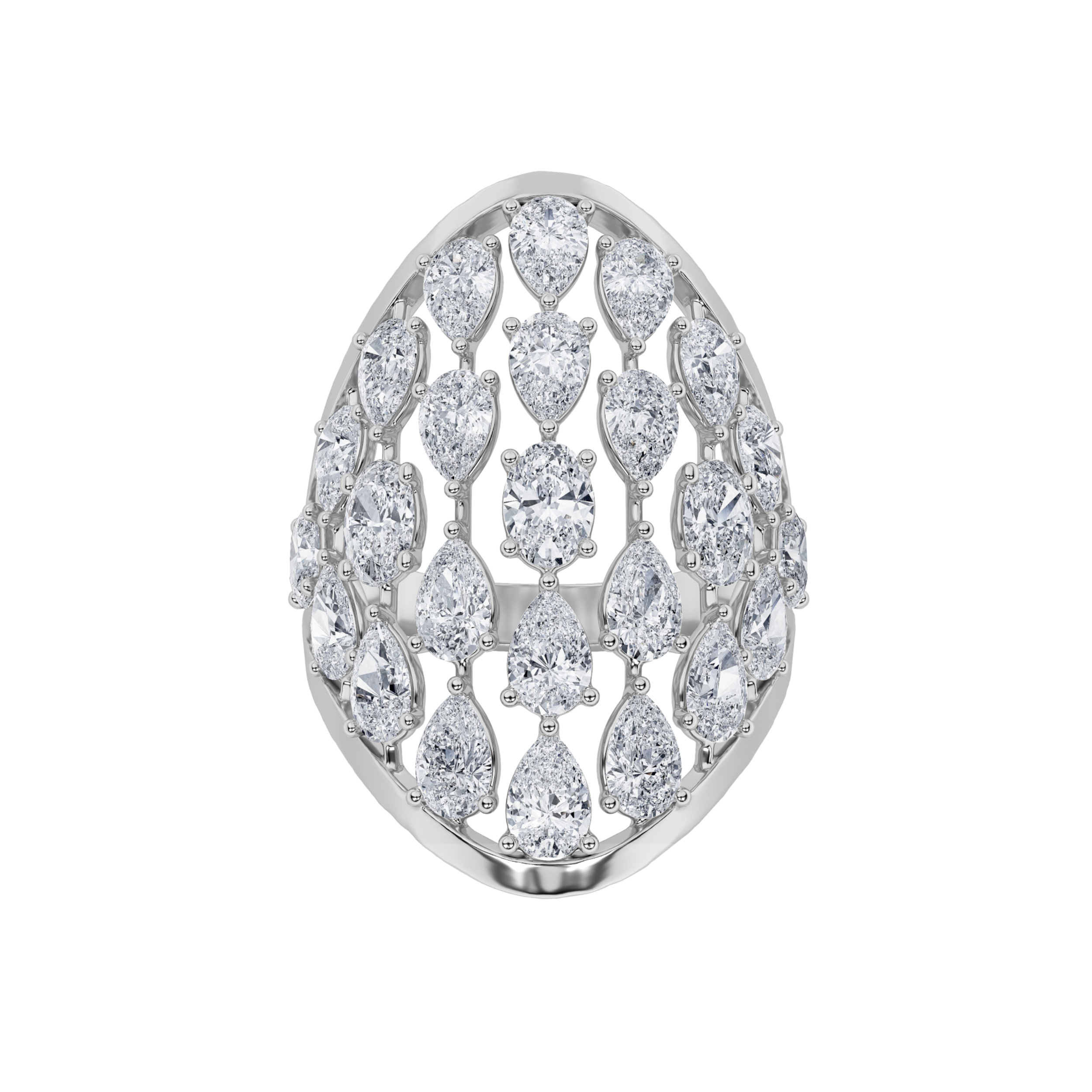 4.00 CT Oval Diamond Ring in 14K White Gold