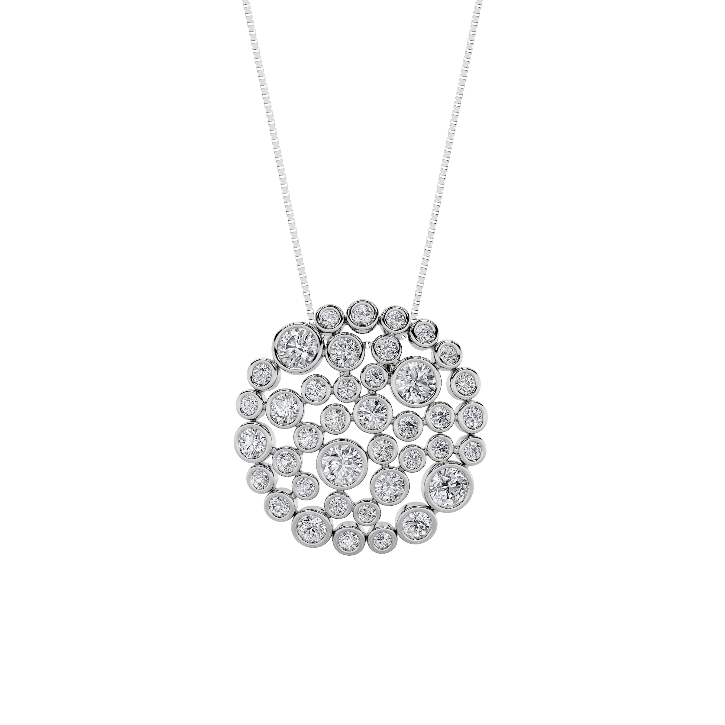 2.00 CT Round Diamond Necklace in 14K White Gold