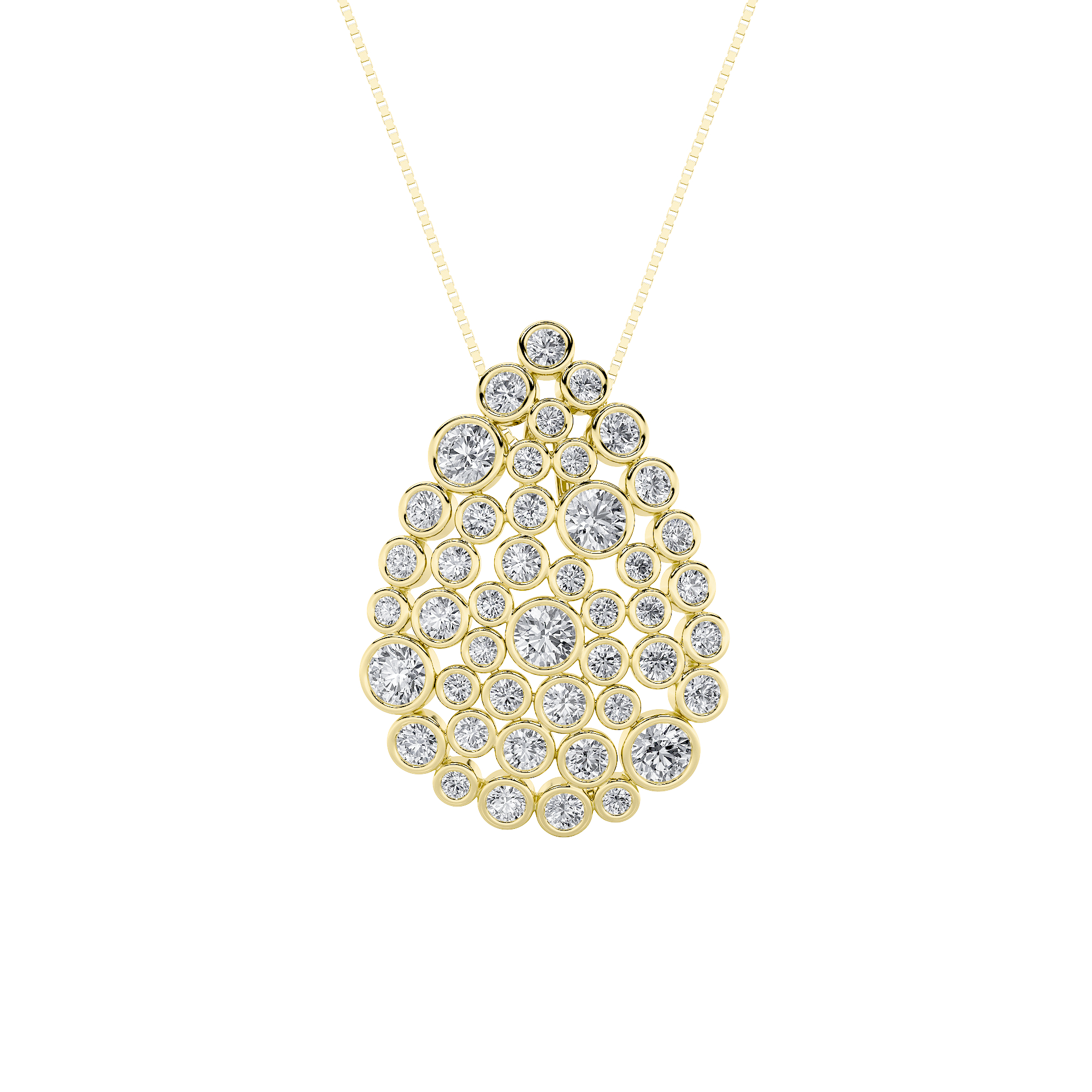 2.50 CT Round Diamond Necklace in 14K Yellow Gold