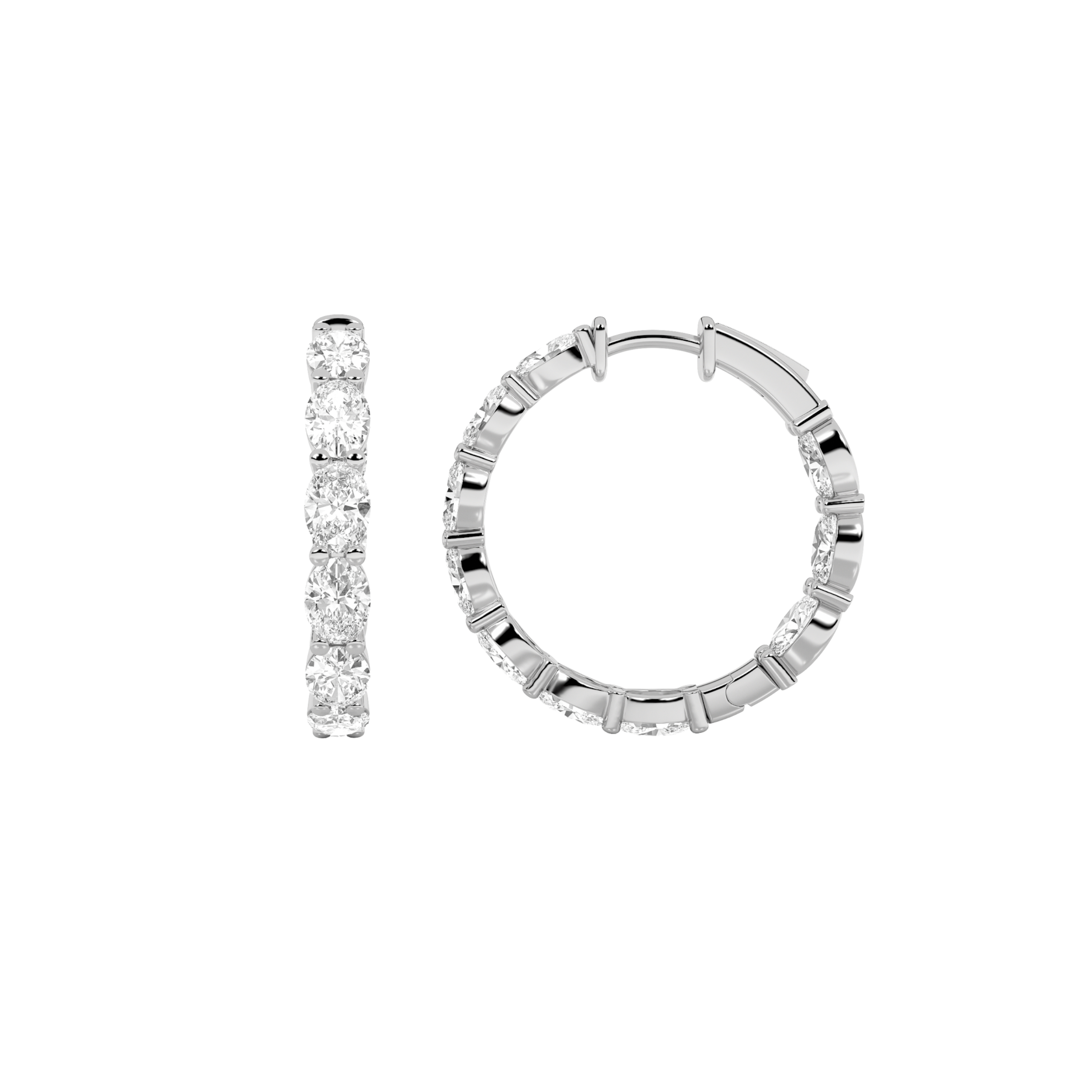 5.00 CT Oval Diamond Earring in 14K White Gold
