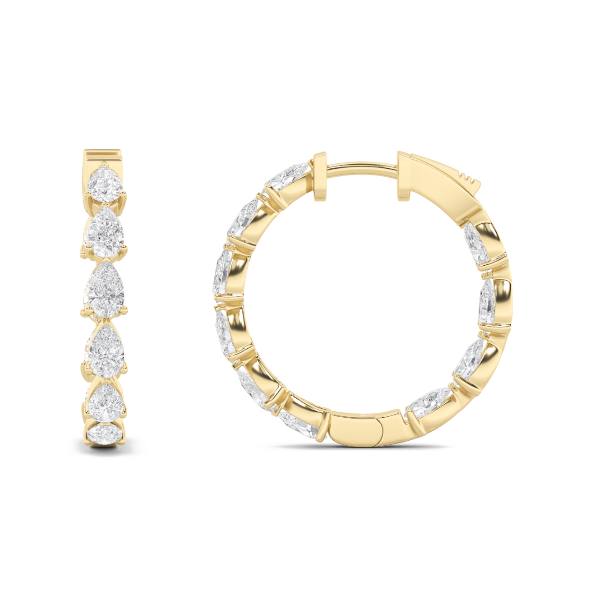 4.00 CT Pear Diamond Earring in 14K Yellow Gold