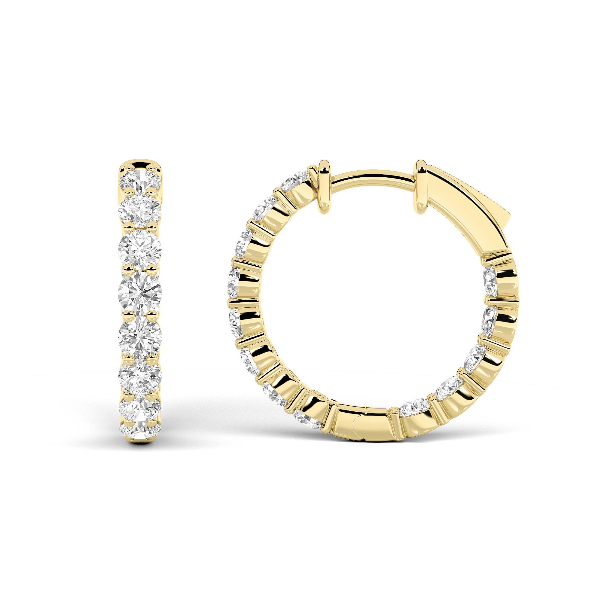 3.00 CT Round Diamond Earring in 14K Yellow Gold
