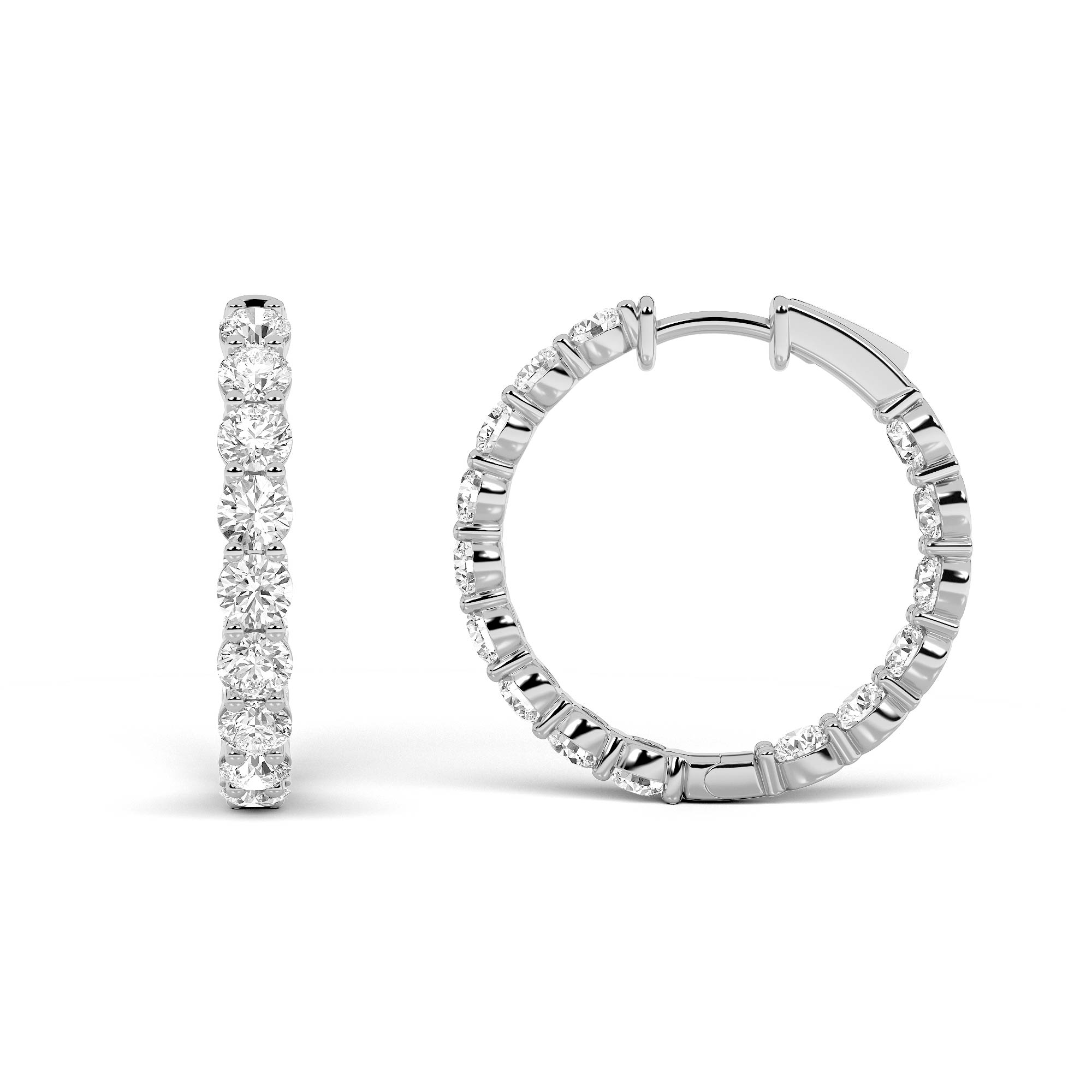 5.00 CT Round Diamond Earring in 14K White Gold