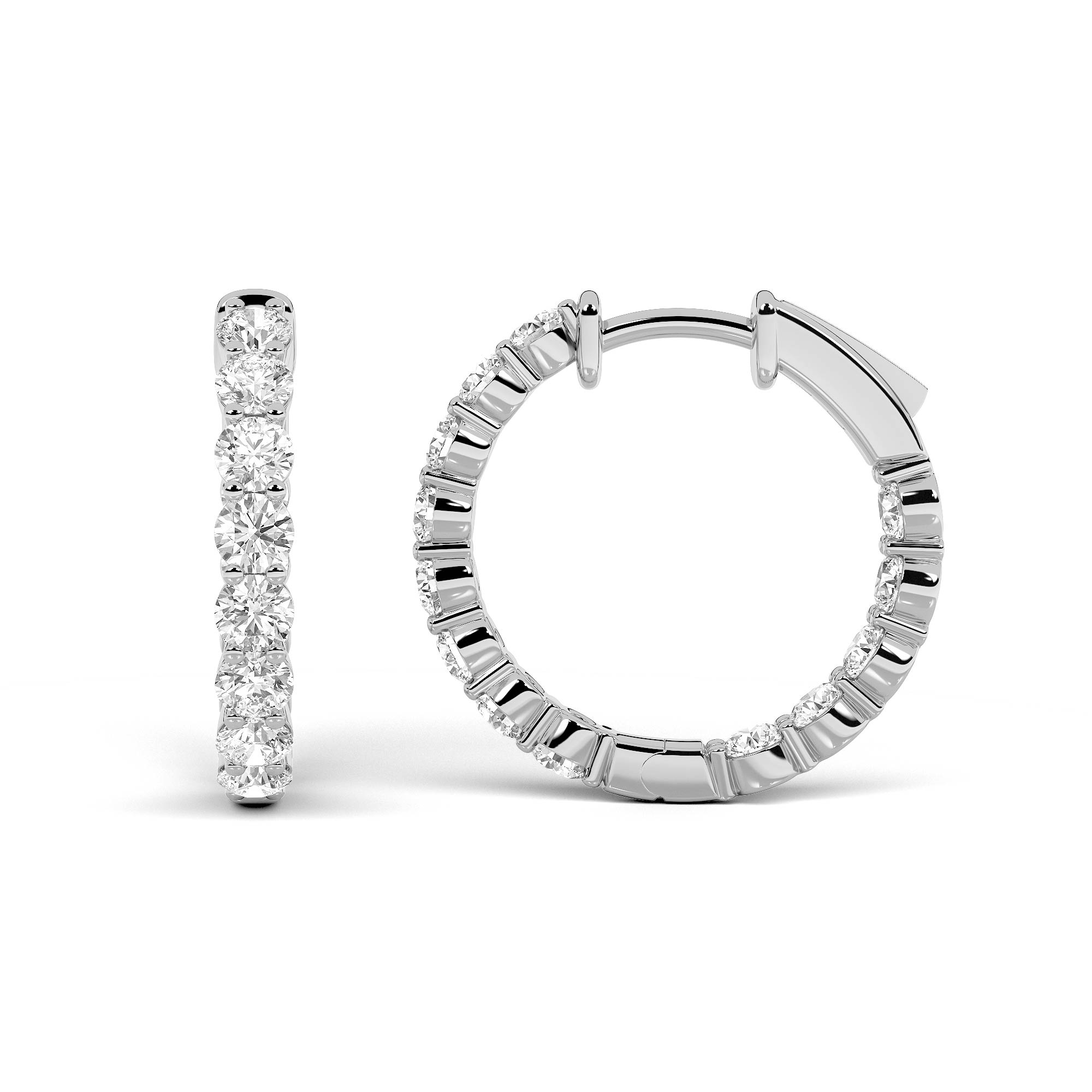 8.00 CT Round Diamond Earring in 14K White Gold