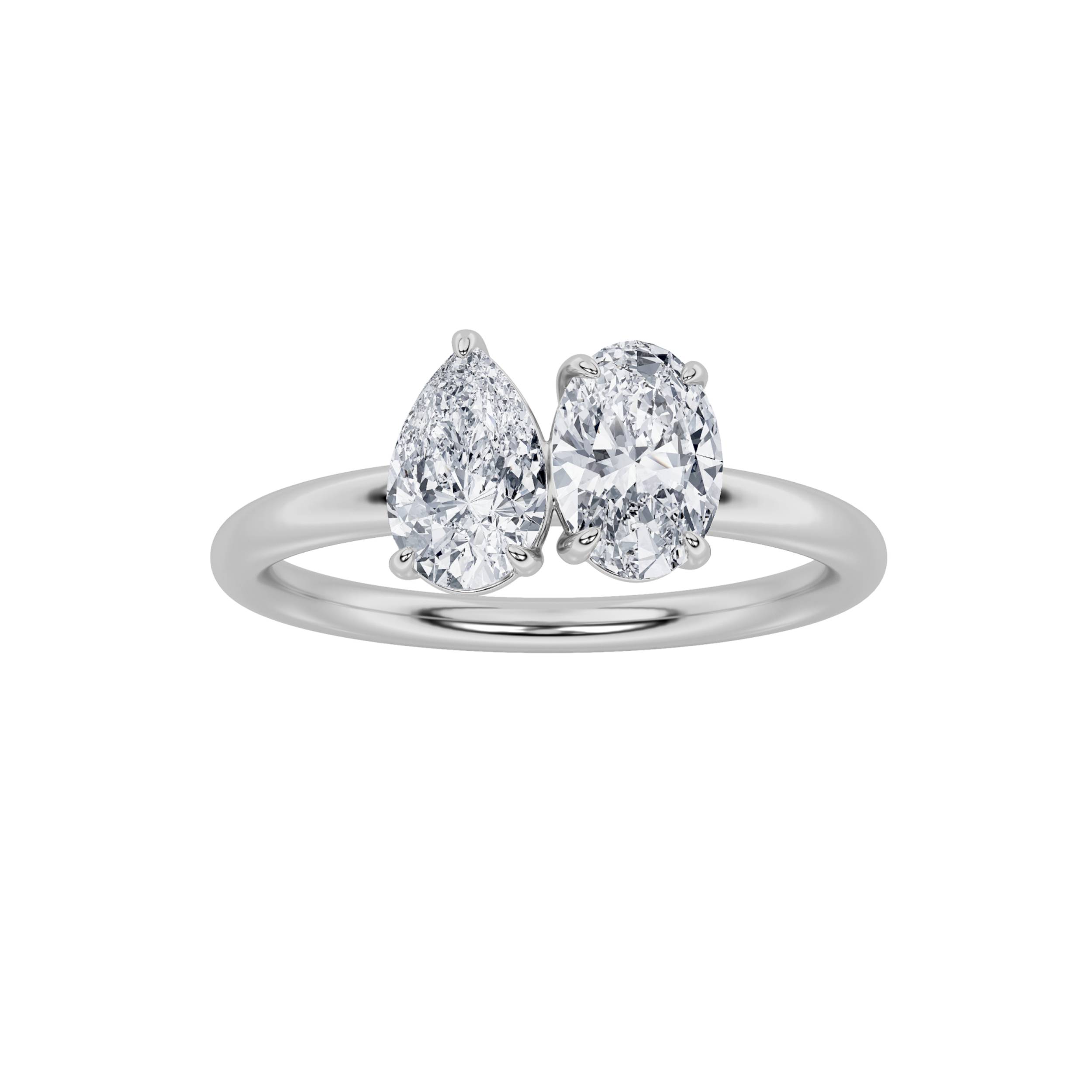 1.00 CT Oval Diamond Ring in 14K White Gold