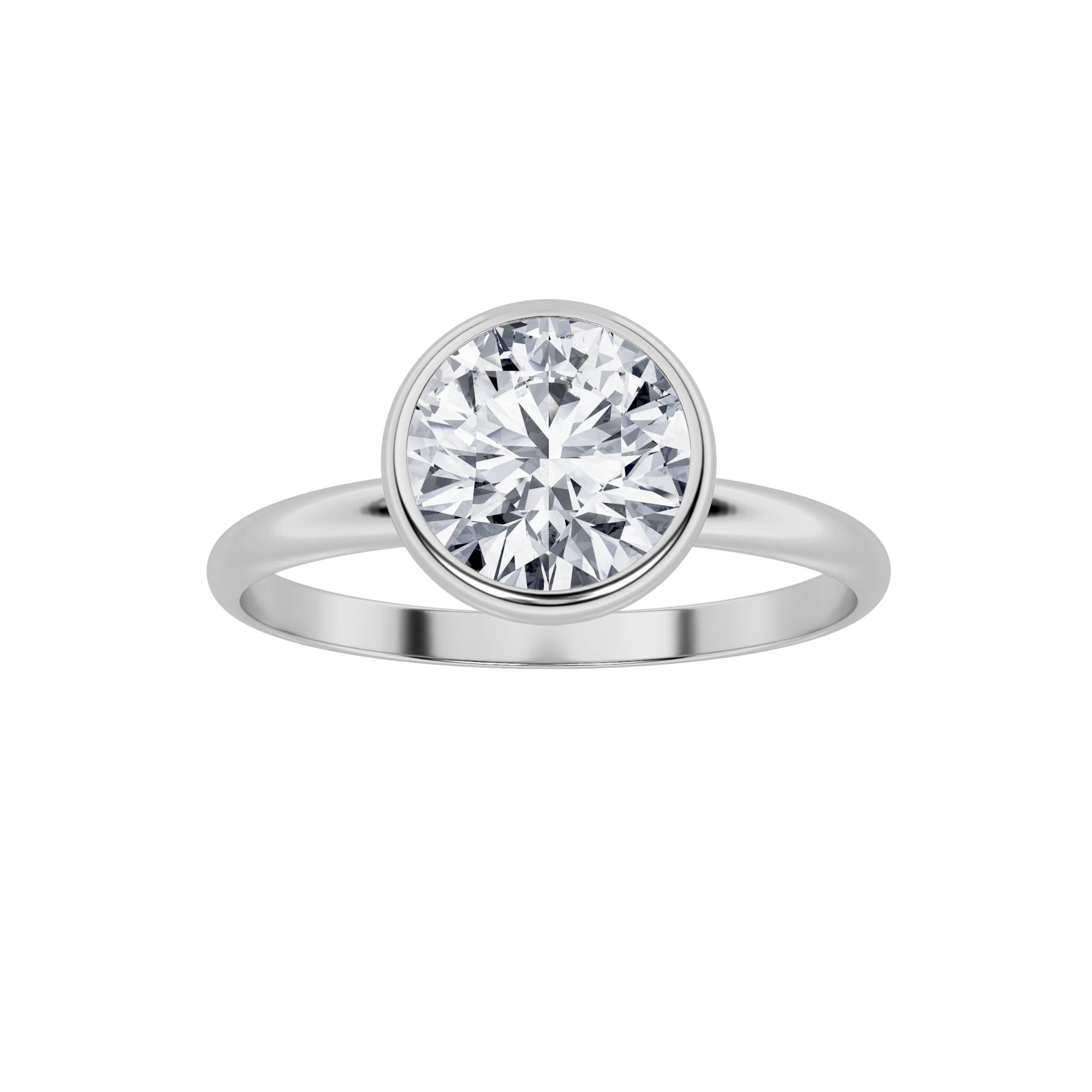 1.00 CT Round Diamond Ring in 14K White Gold