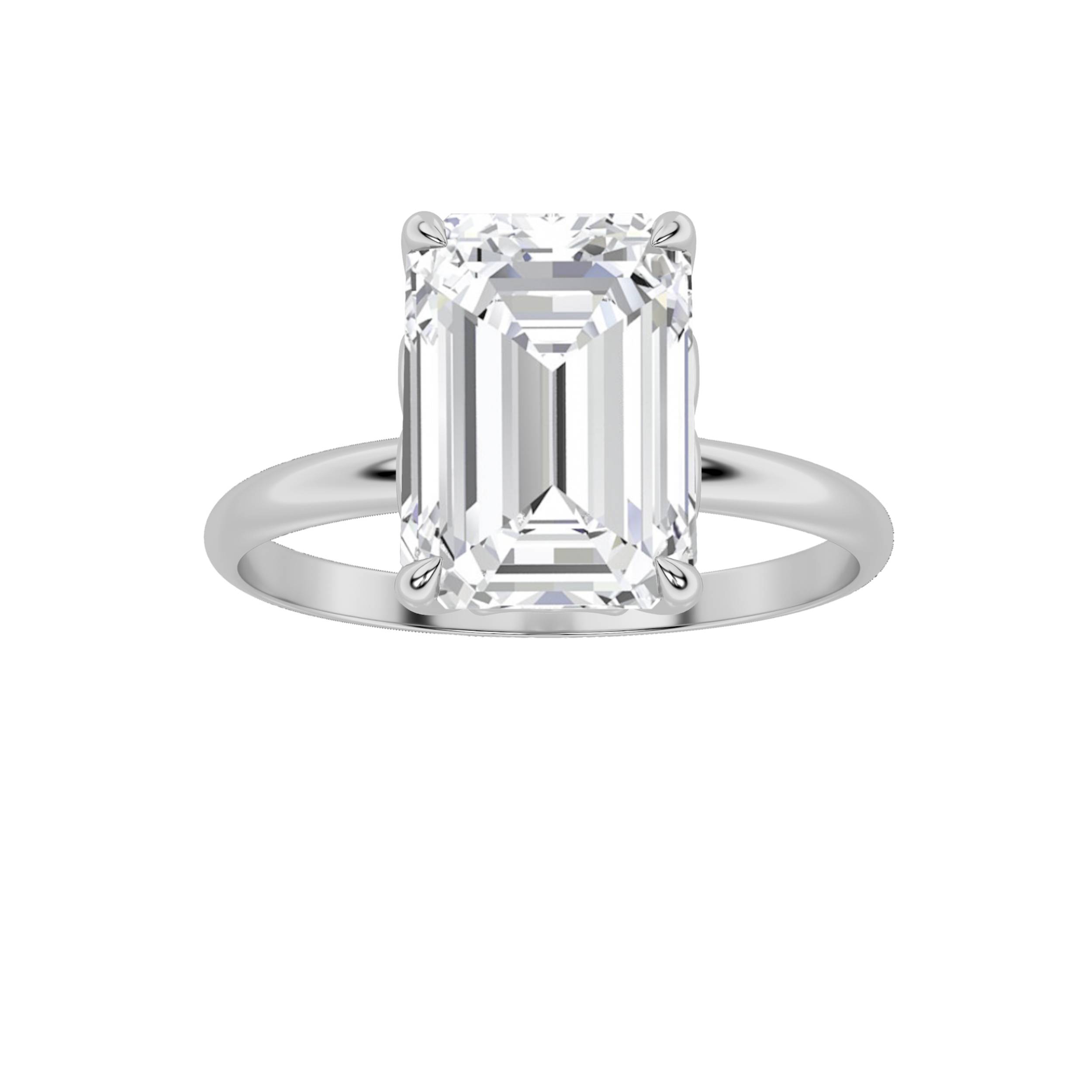 2.00 CT Emerald Diamond Ring in 14K White Gold