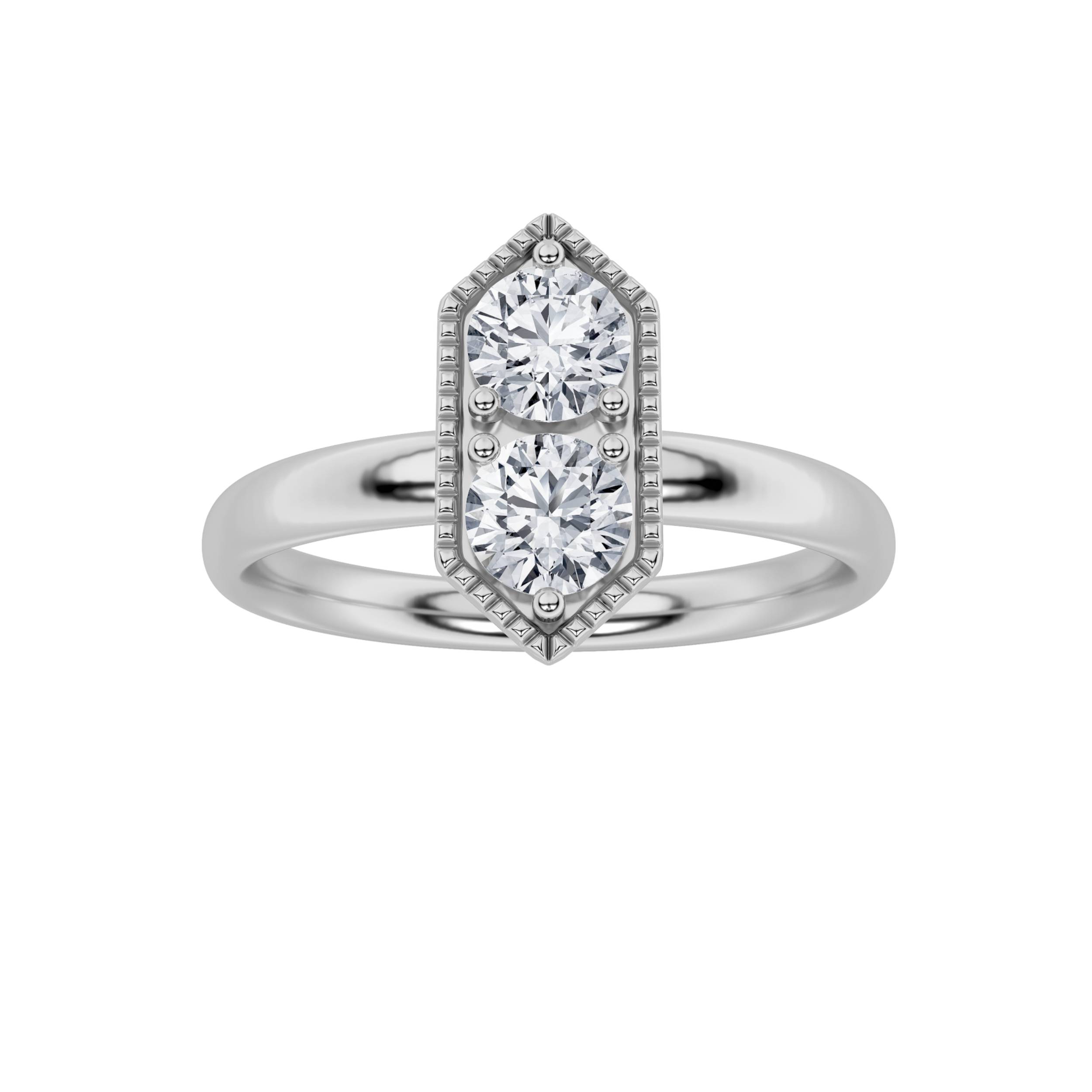 0.50 CT Round Diamond Ring in 14K White Gold