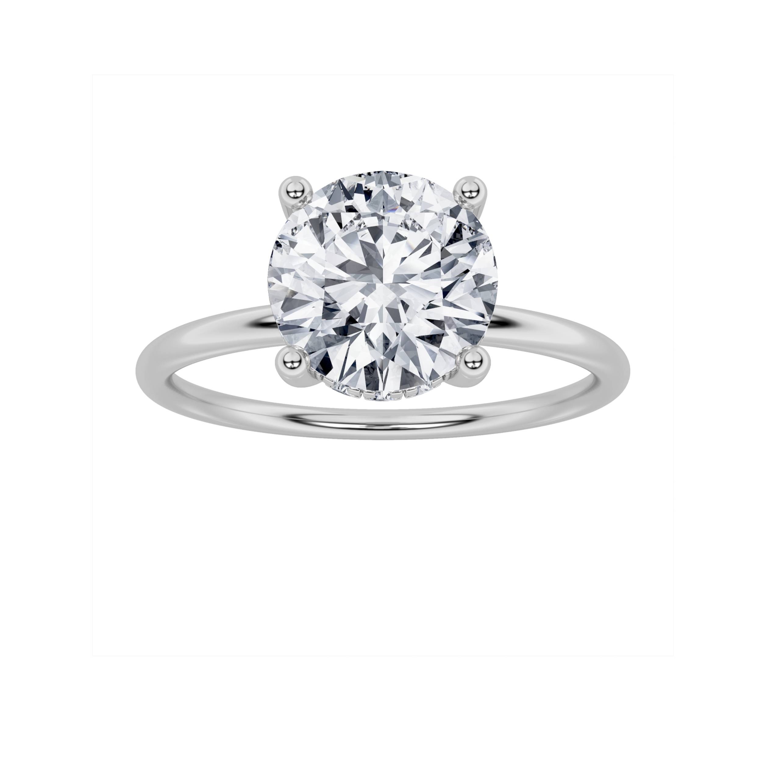 1.50 CT Round Diamond Ring in 14K White Gold