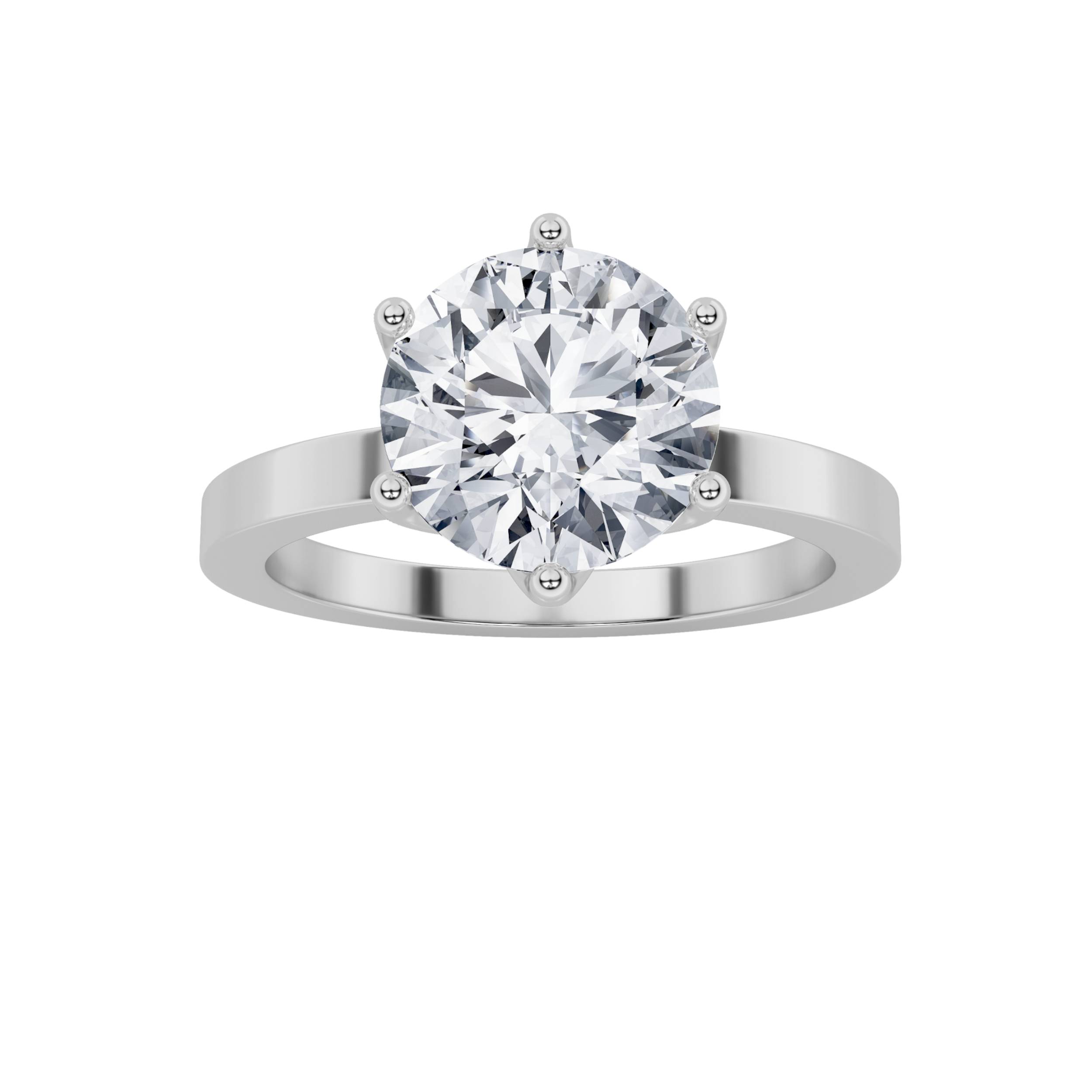 2.00 CT Round Diamond Ring in 14K White Gold