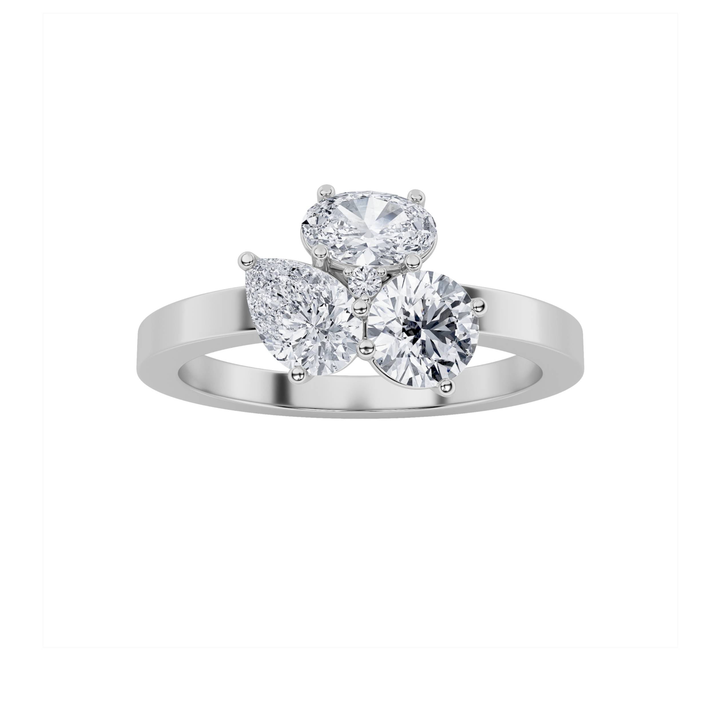 1.00 CT Round Diamond Ring in 14K White Gold