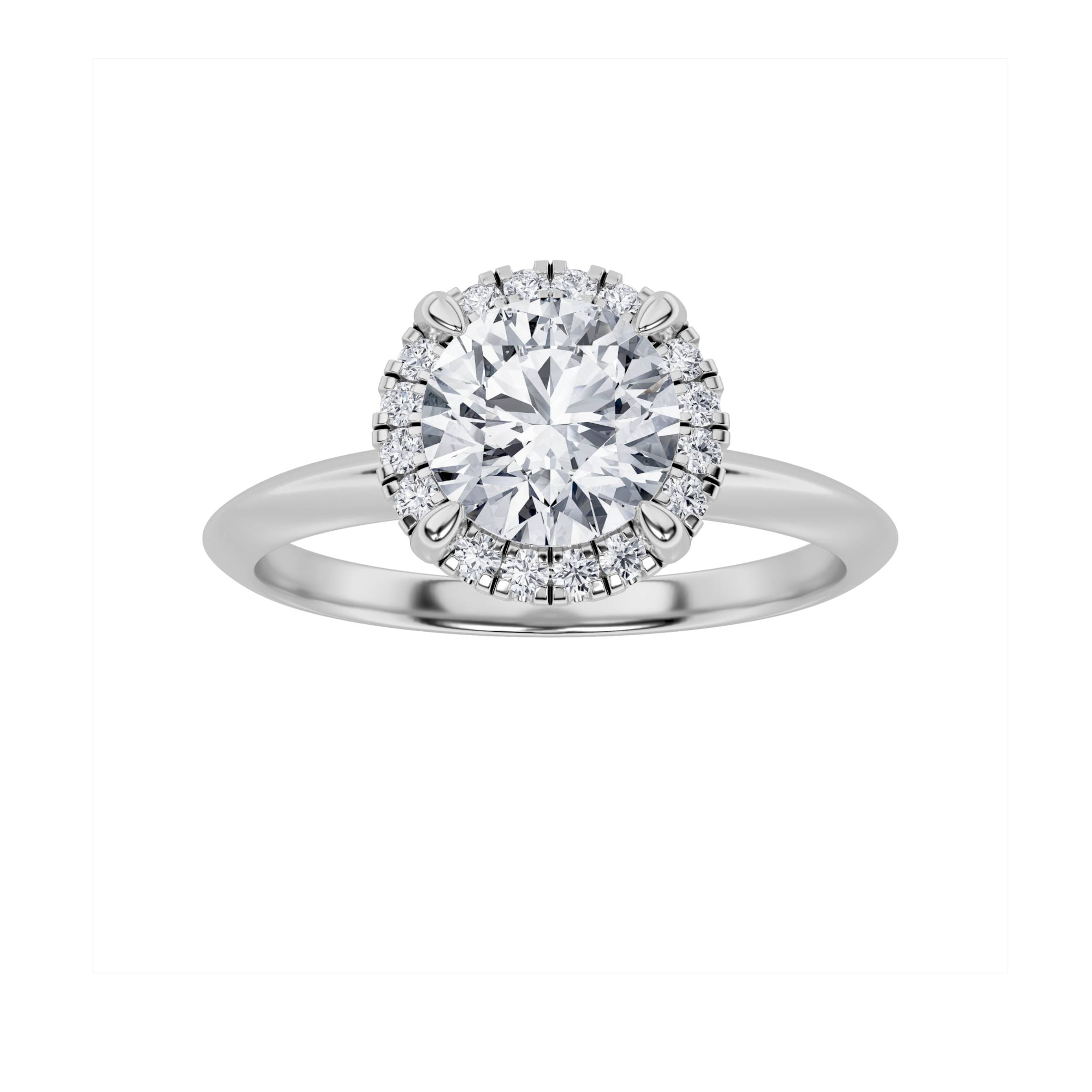 1.00 CT Round Diamond Ring in 14K White Gold