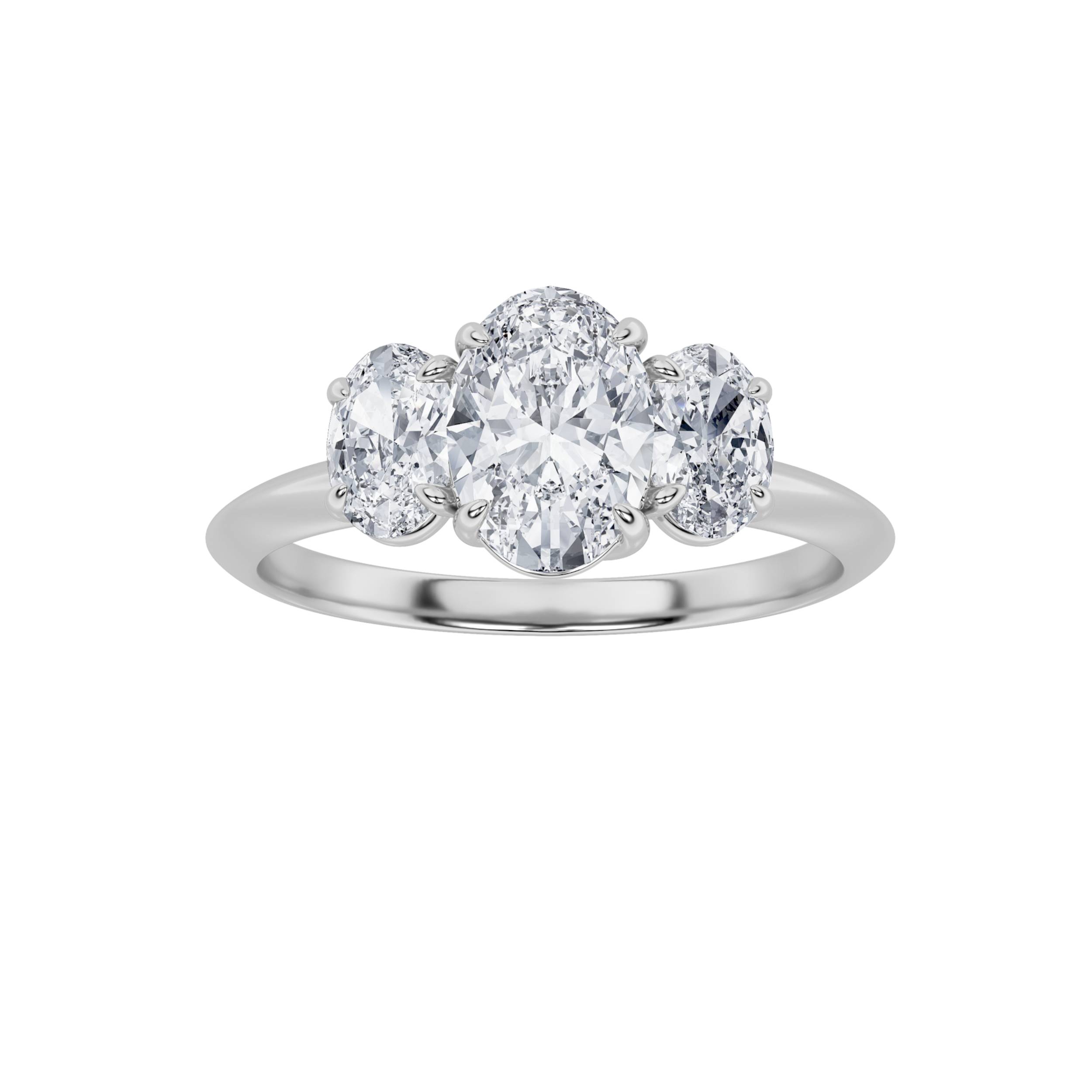 1.25 CT Oval Diamond Ring in 14K White Gold