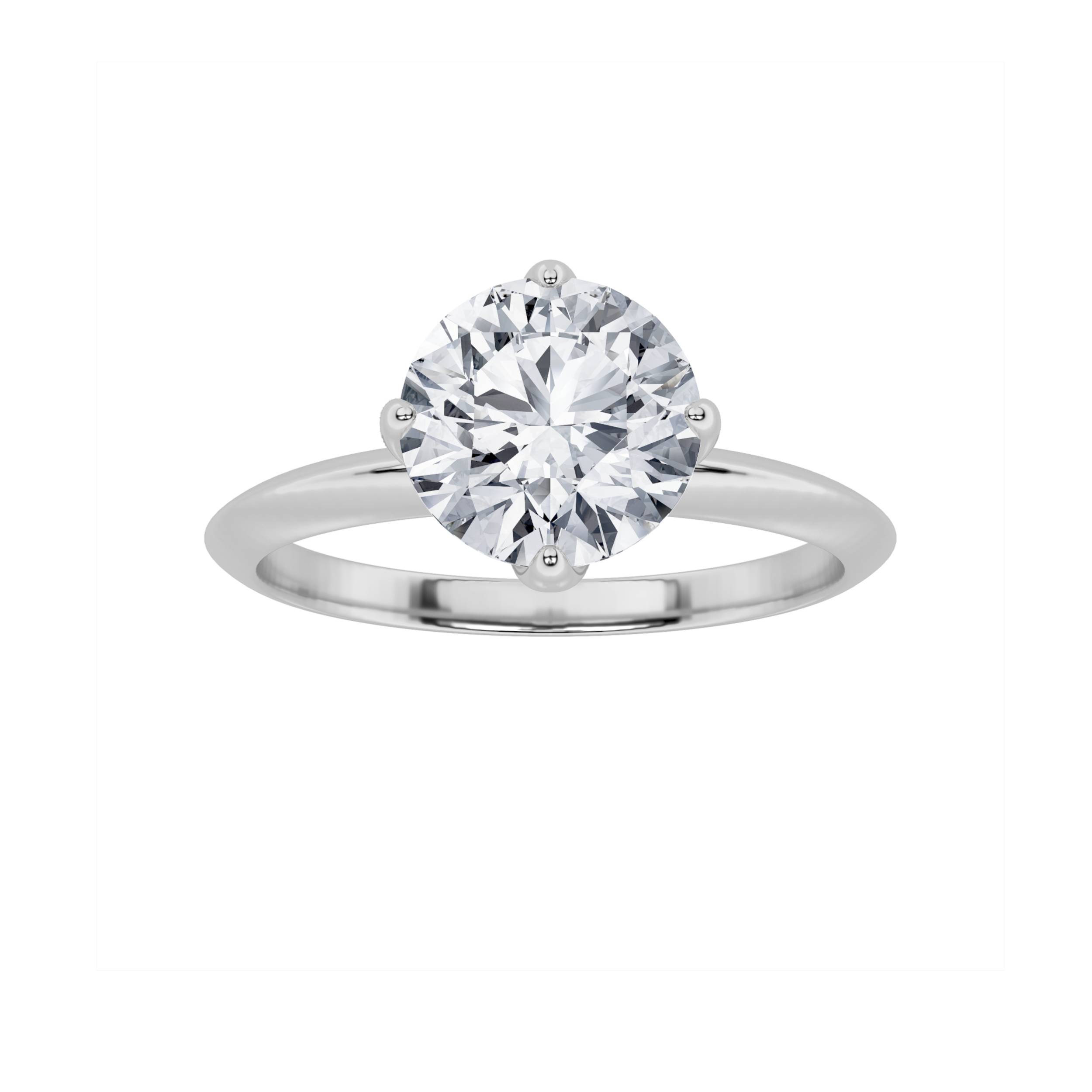 1.50 CT Round Diamond Ring in 14K White Gold