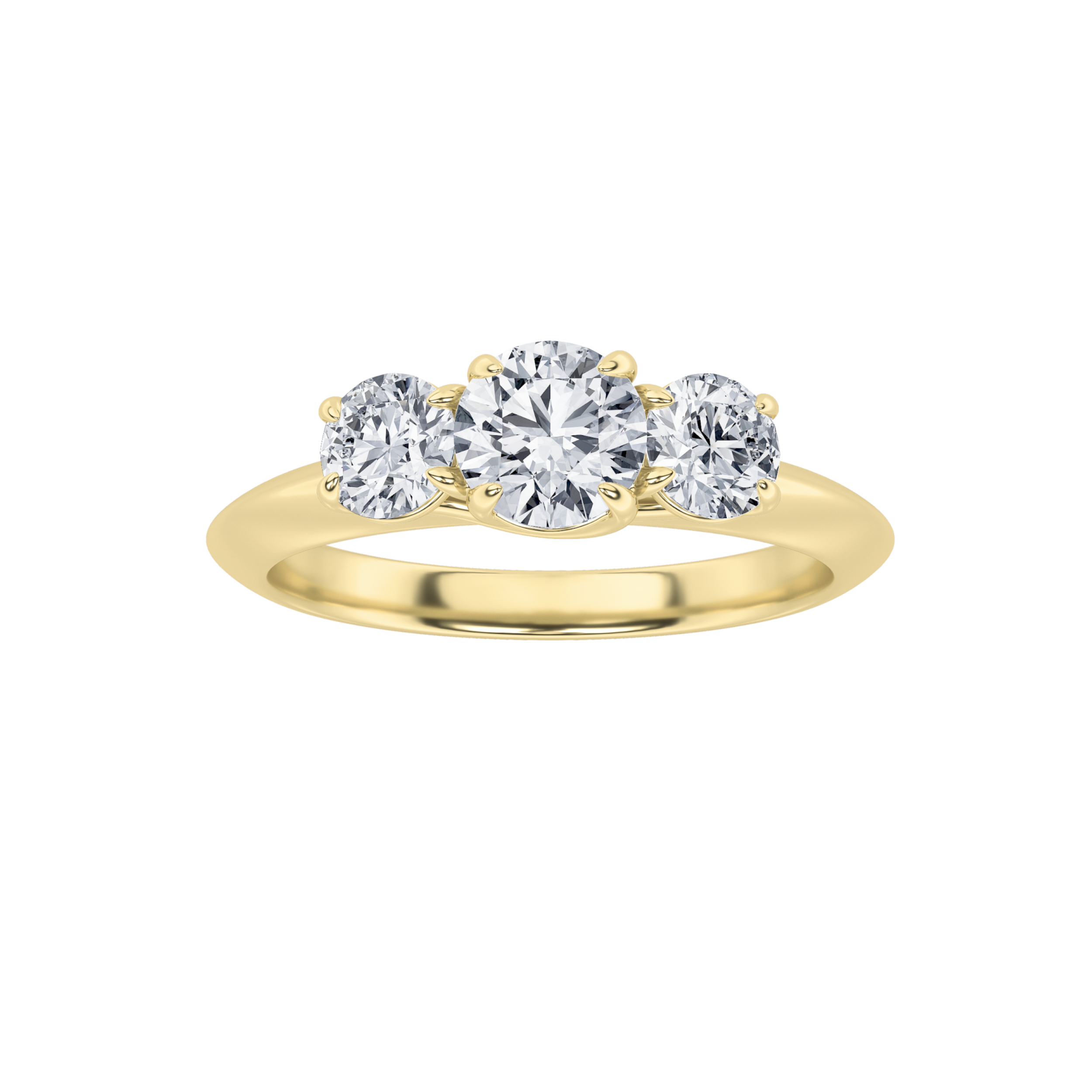 1.00 CT Round Diamond Ring in 14K Yellow Gold