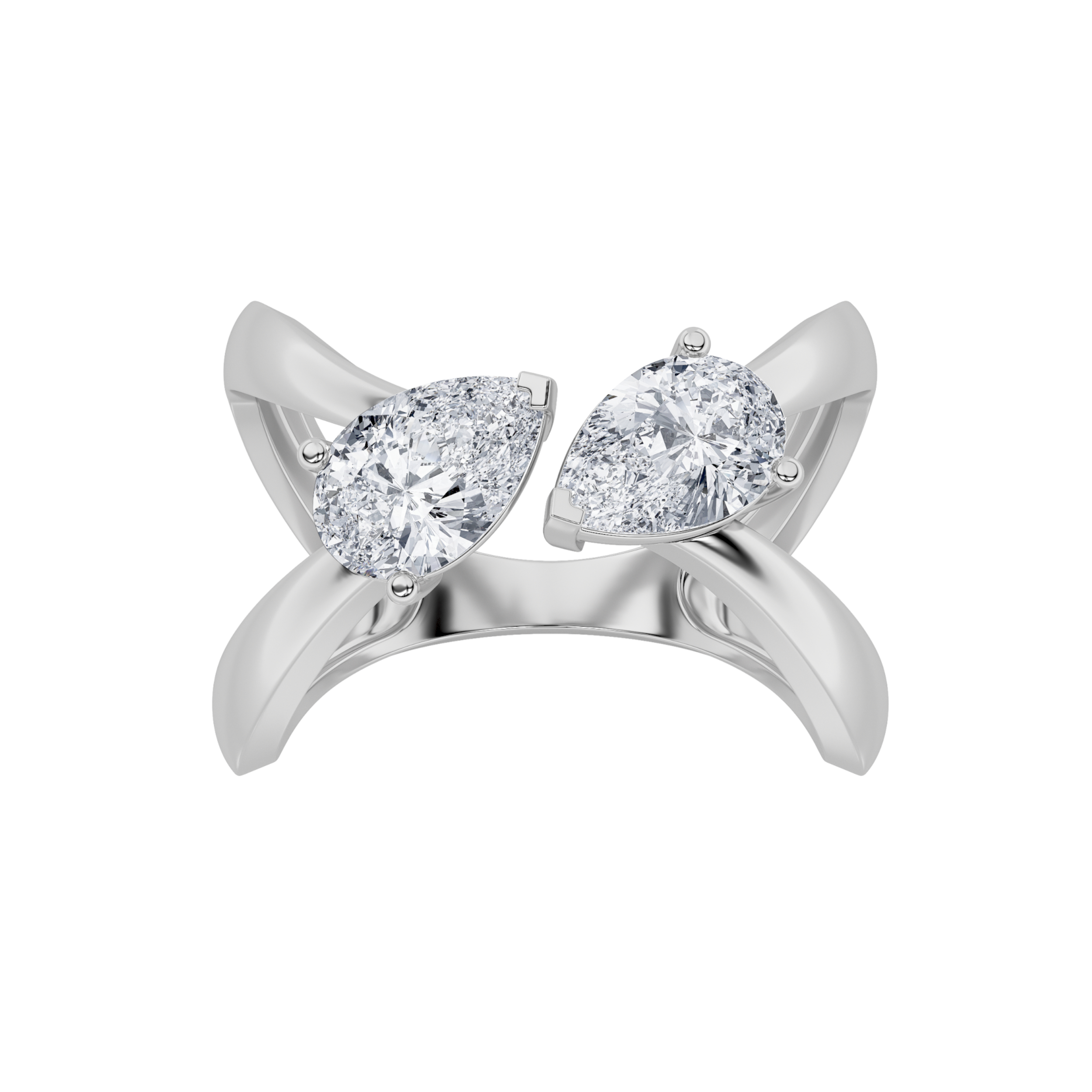 1.50 CT Pear Diamond Ring in 14K White Gold