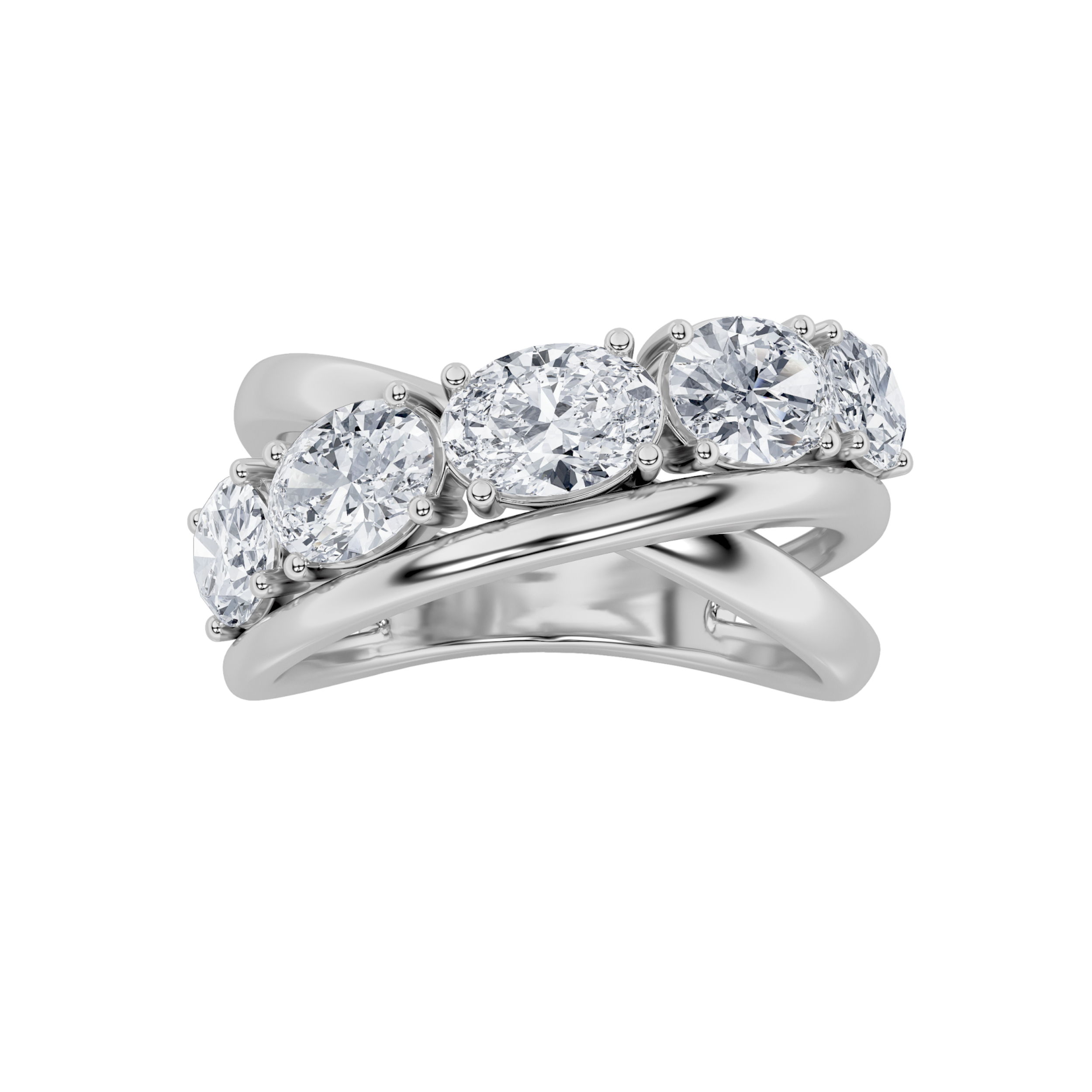 2.50 CT Oval Diamond Ring in 14K White Gold