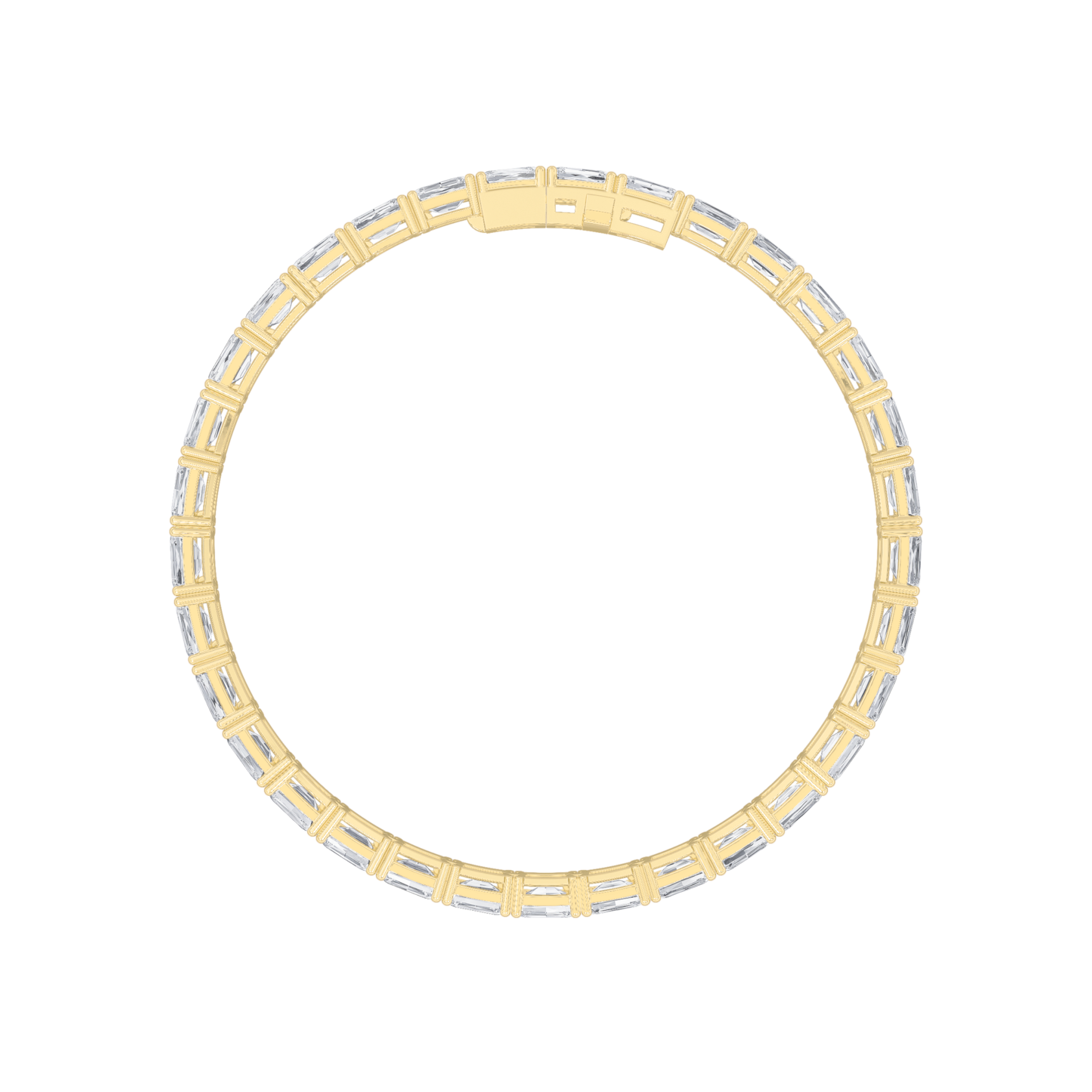 4.5 to 11 Cttw Emerald or Oval Shaped Lab Grown Diamond East & West Set Bracelet in 14K Gold (F/VS) view 3