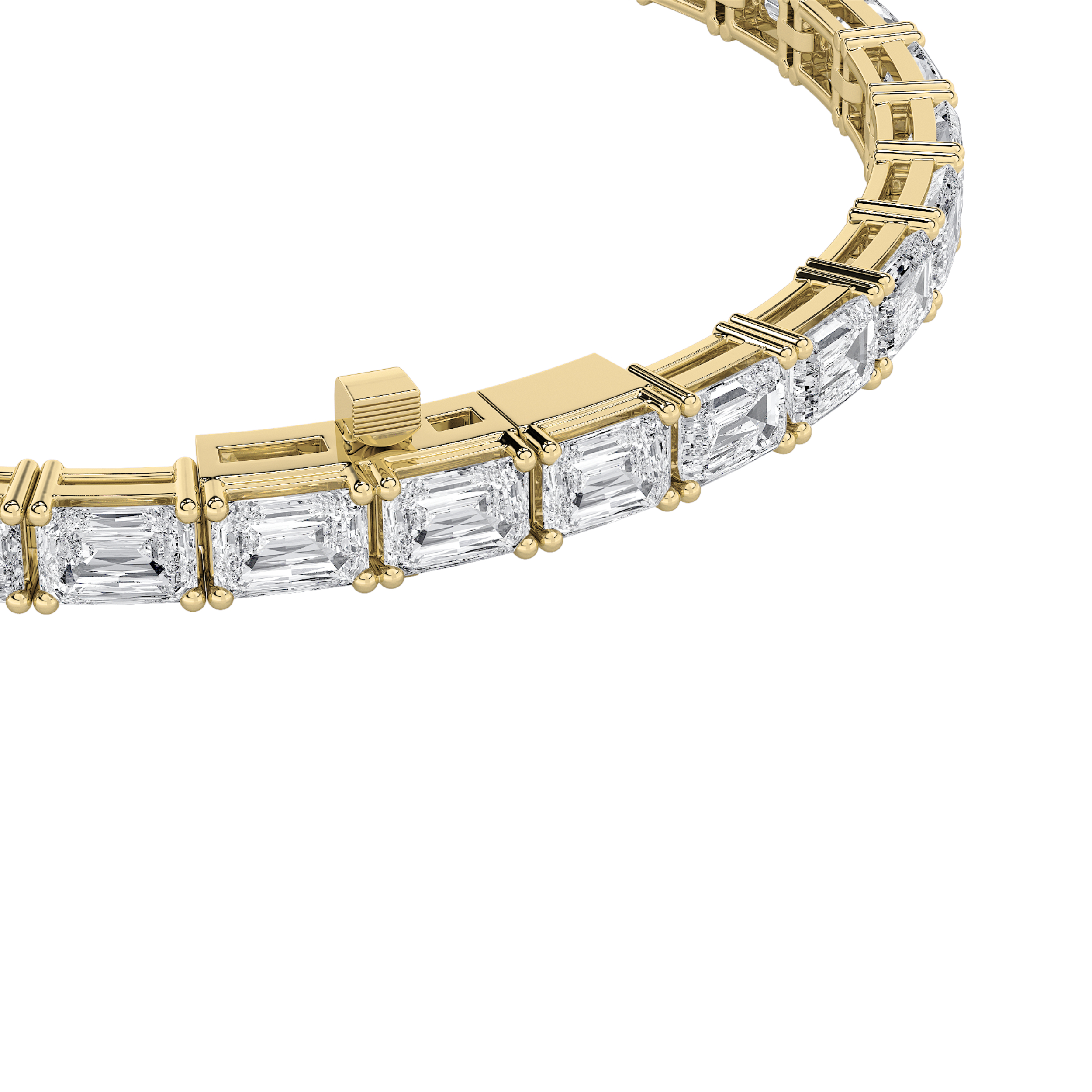 4.5 to 11 Cttw Emerald or Oval Shaped Lab Grown Diamond East & West Set Bracelet in 14K Gold (F/VS) view 5