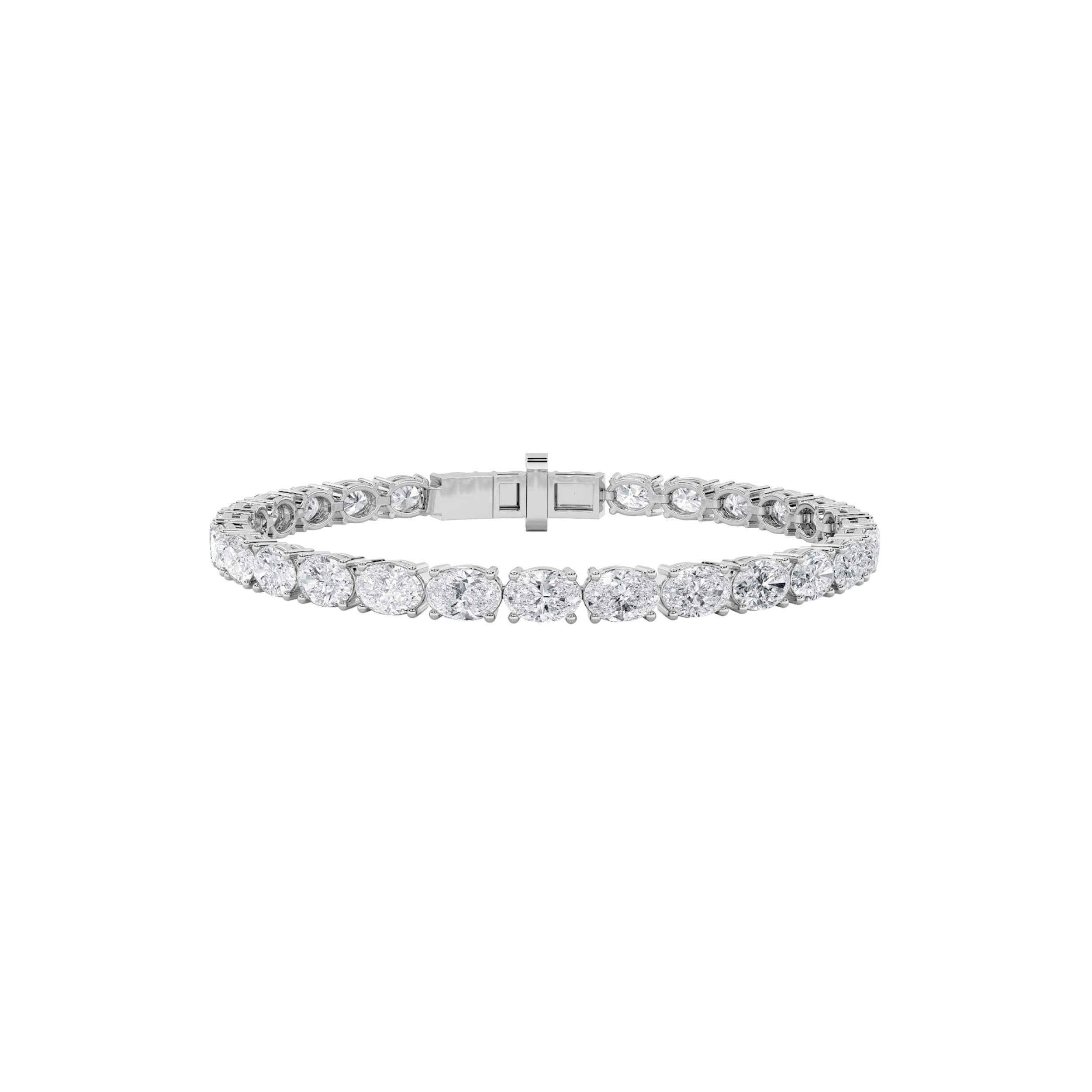 6Cttw Oval Shaped Lab Grown Diamond East & West Bracelet in 14K Gold (F/VS)