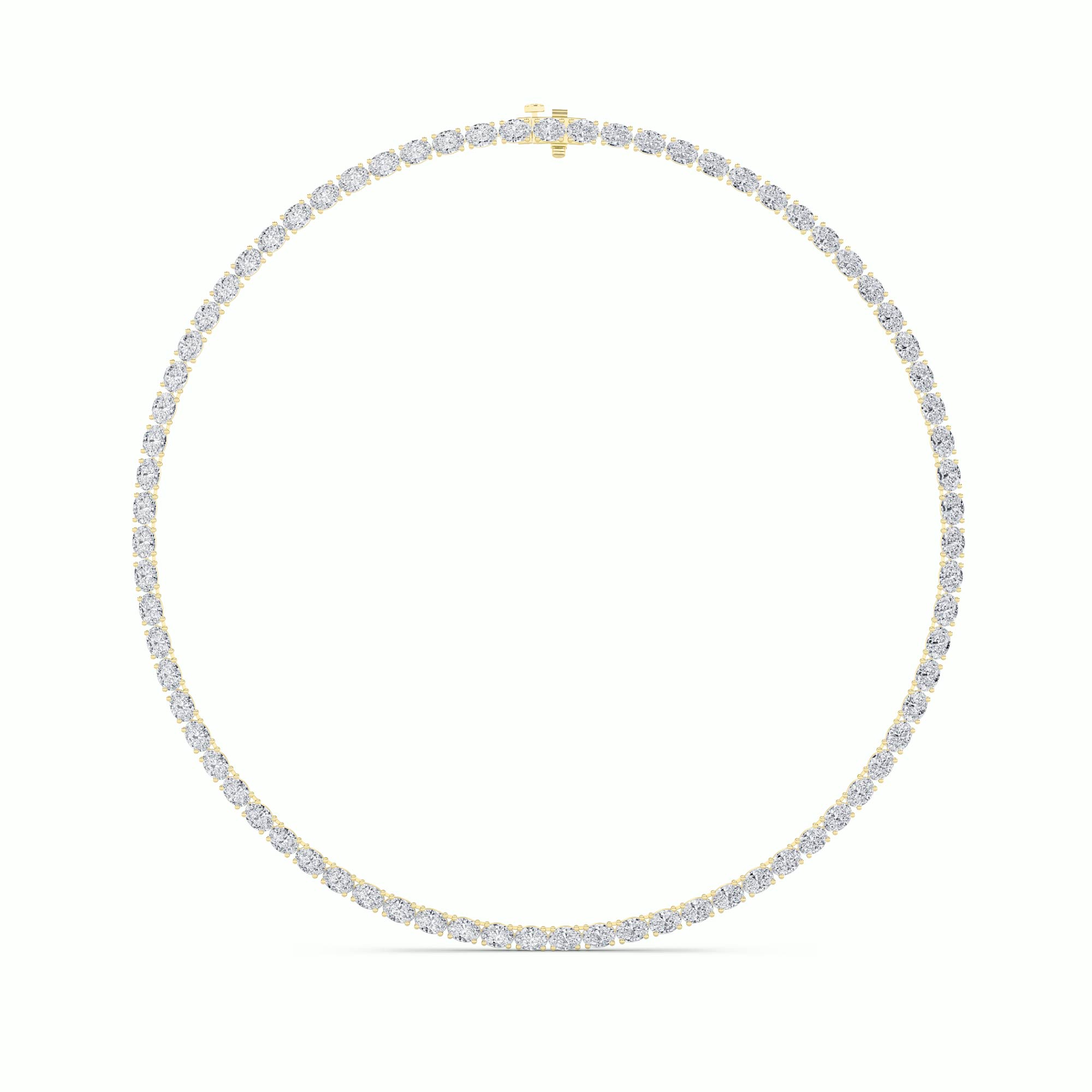 19.00 CT Oval Diamond Necklace in 14K Yellow Gold
