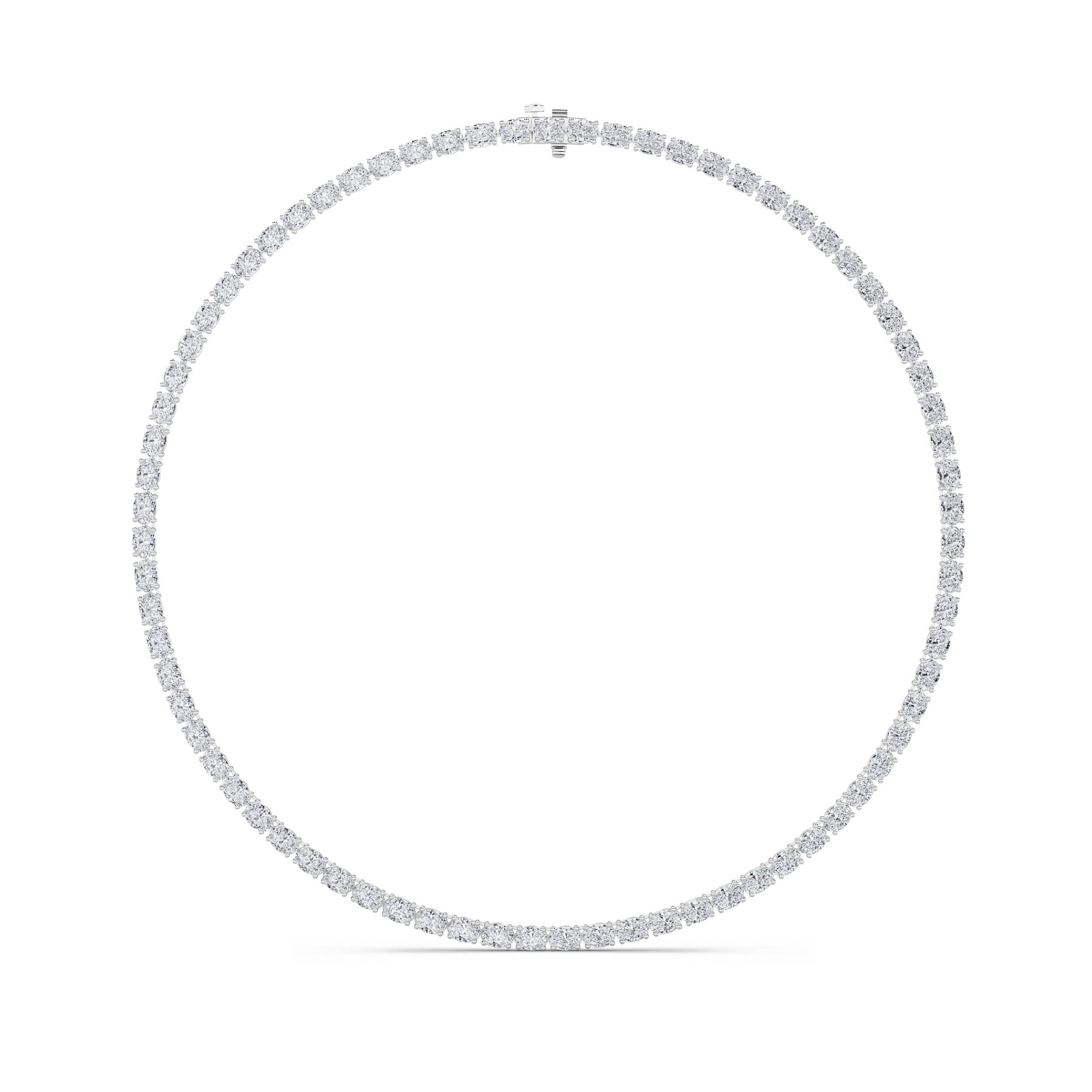 31.00 CT Oval Diamond Necklace in 14K White Gold