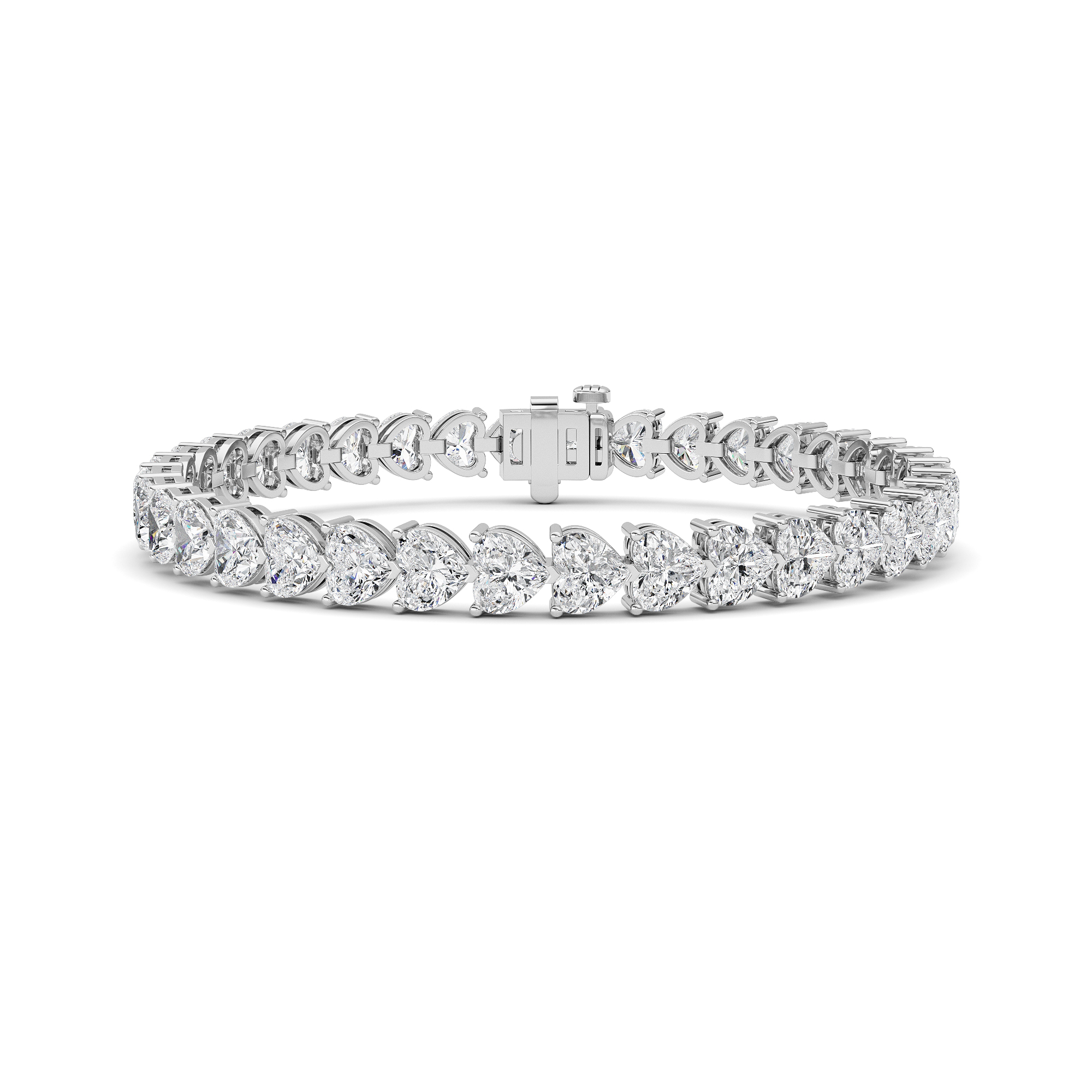 18.00 CT Heart Diamond Bracelet in 14K White Gold