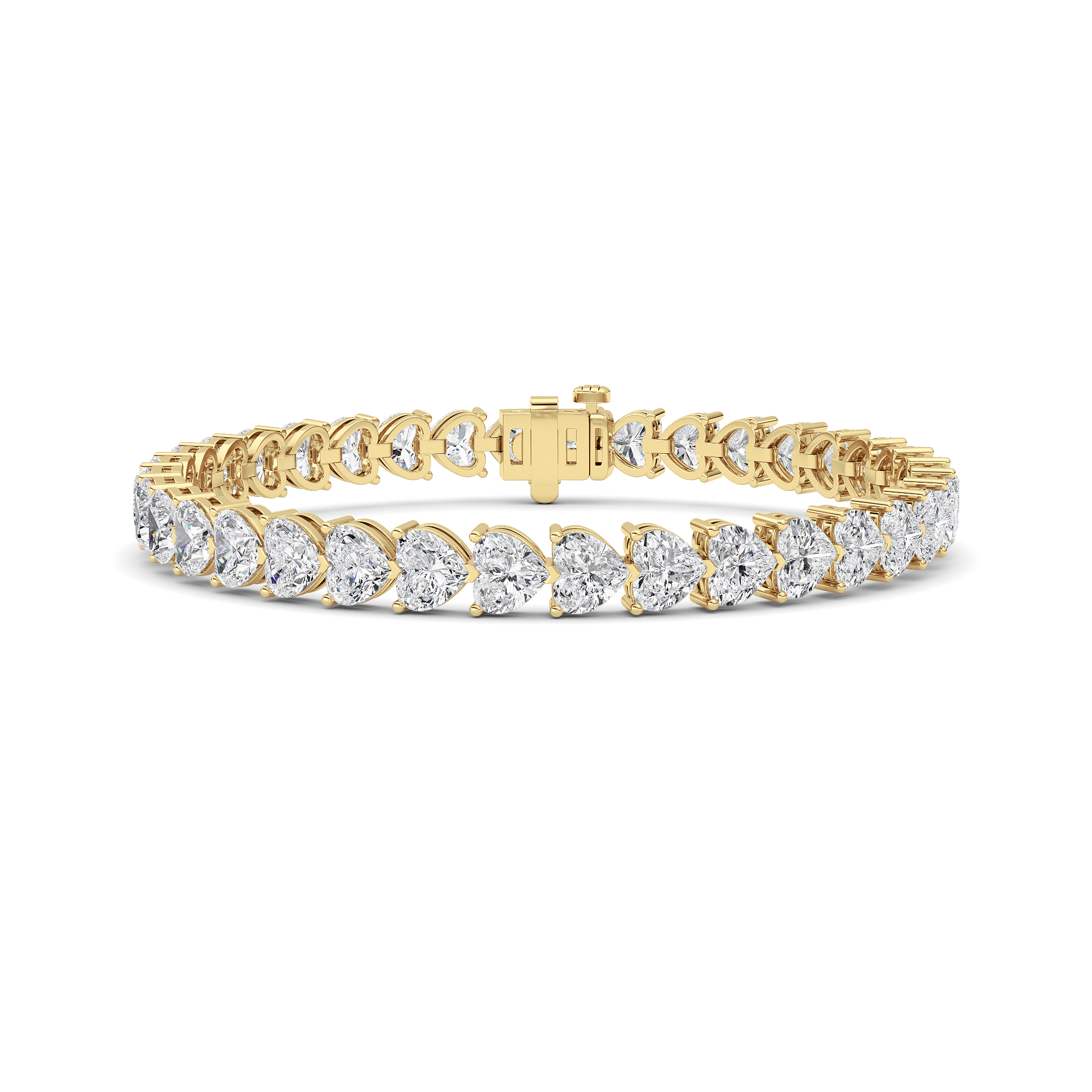 18.00 CT Heart Diamond Bracelet in 14K Yellow Gold
