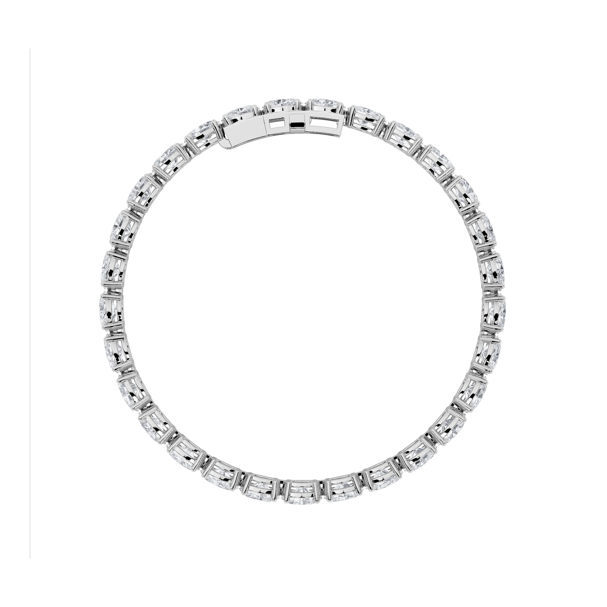 5Cttw Oval Shaped Lab Grown Diamond (G/VS) East West Line Bracelet in 14K Gold
