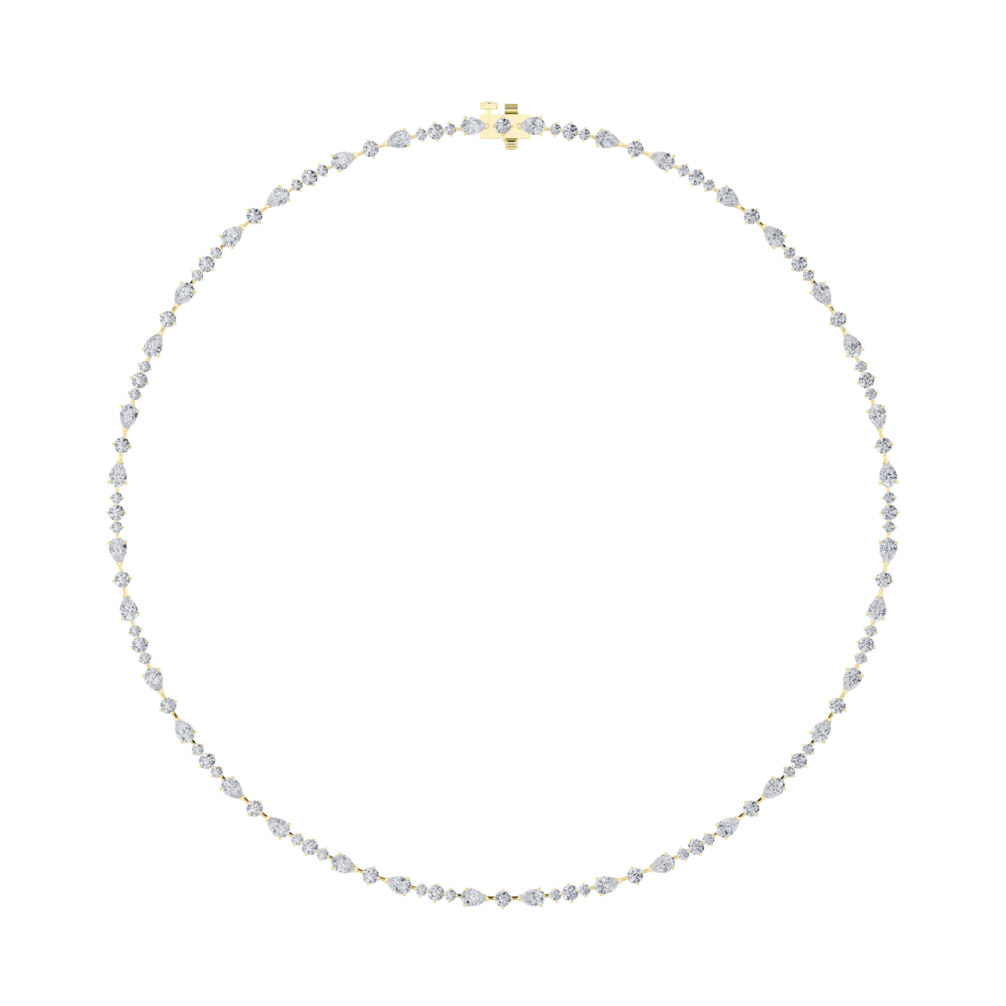 12.00 CT Pear Diamond Necklace in 14K Yellow Gold