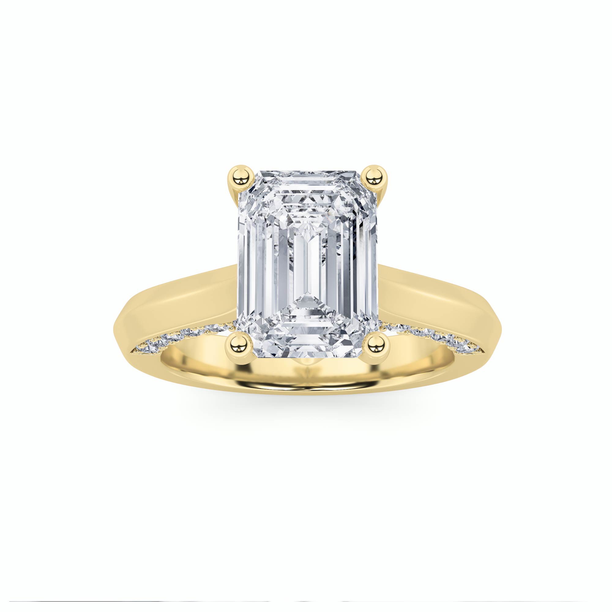 3.00 CT Emerald Diamond Ring in 14K Yellow Gold