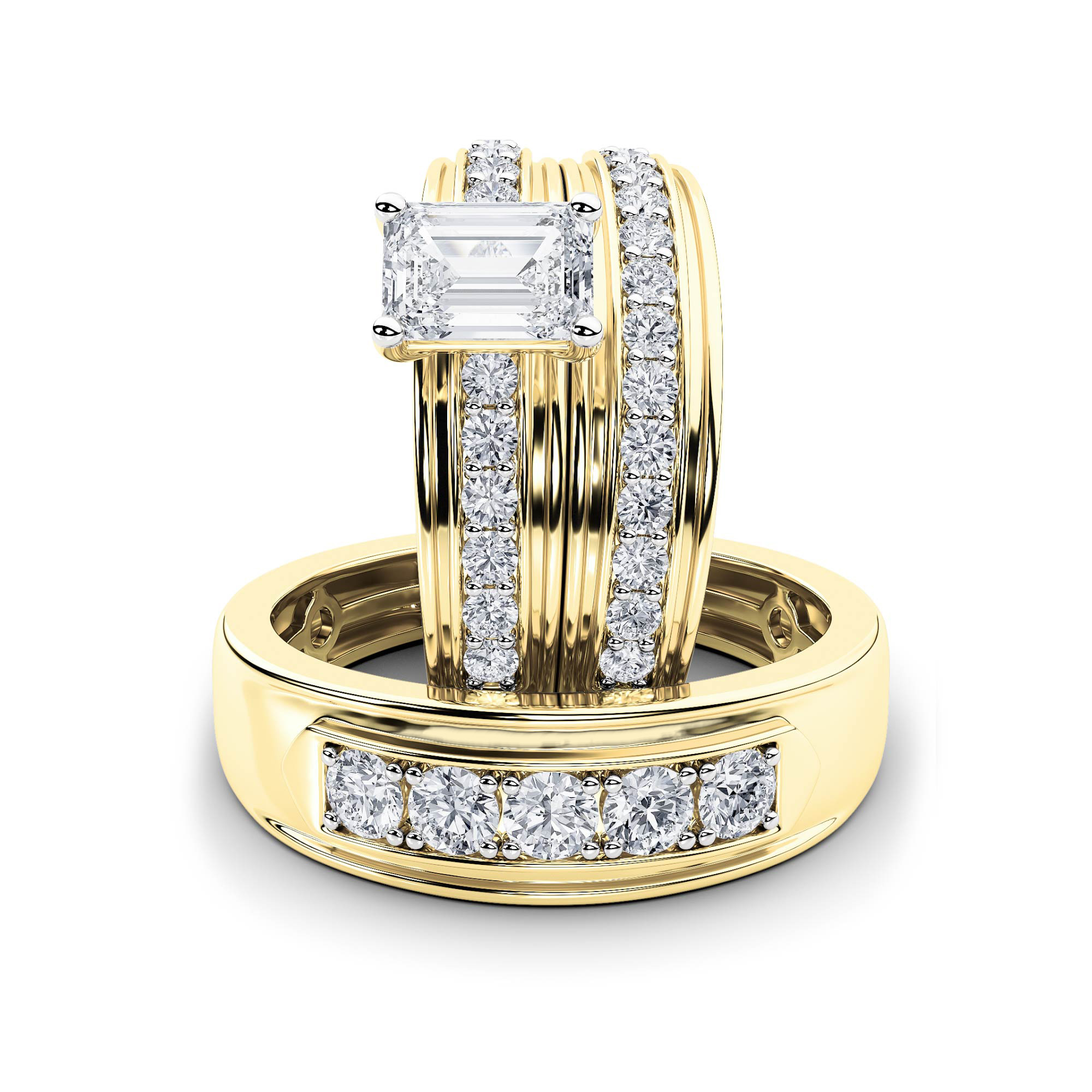 2.00 CT Emerald Diamond Ring in 14K Yellow Gold