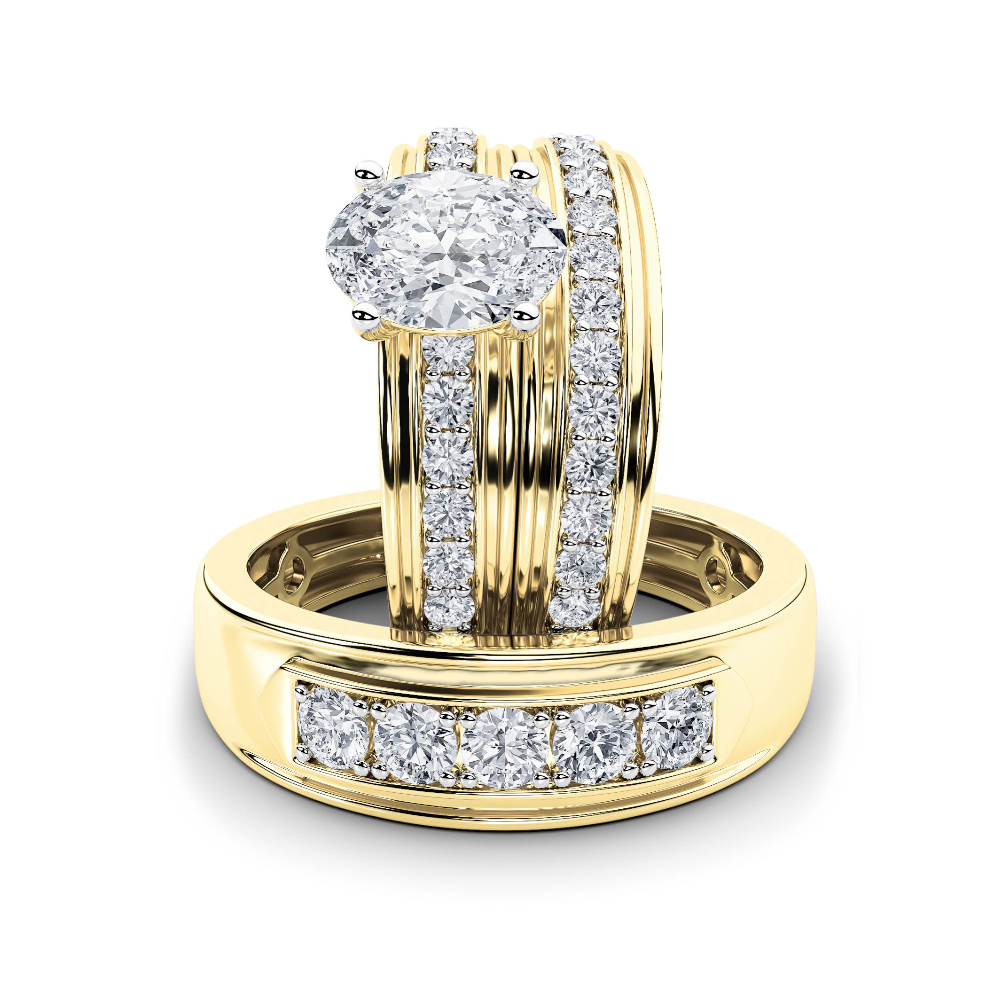 2.00 CT Oval Diamond Ring in 14K Yellow Gold