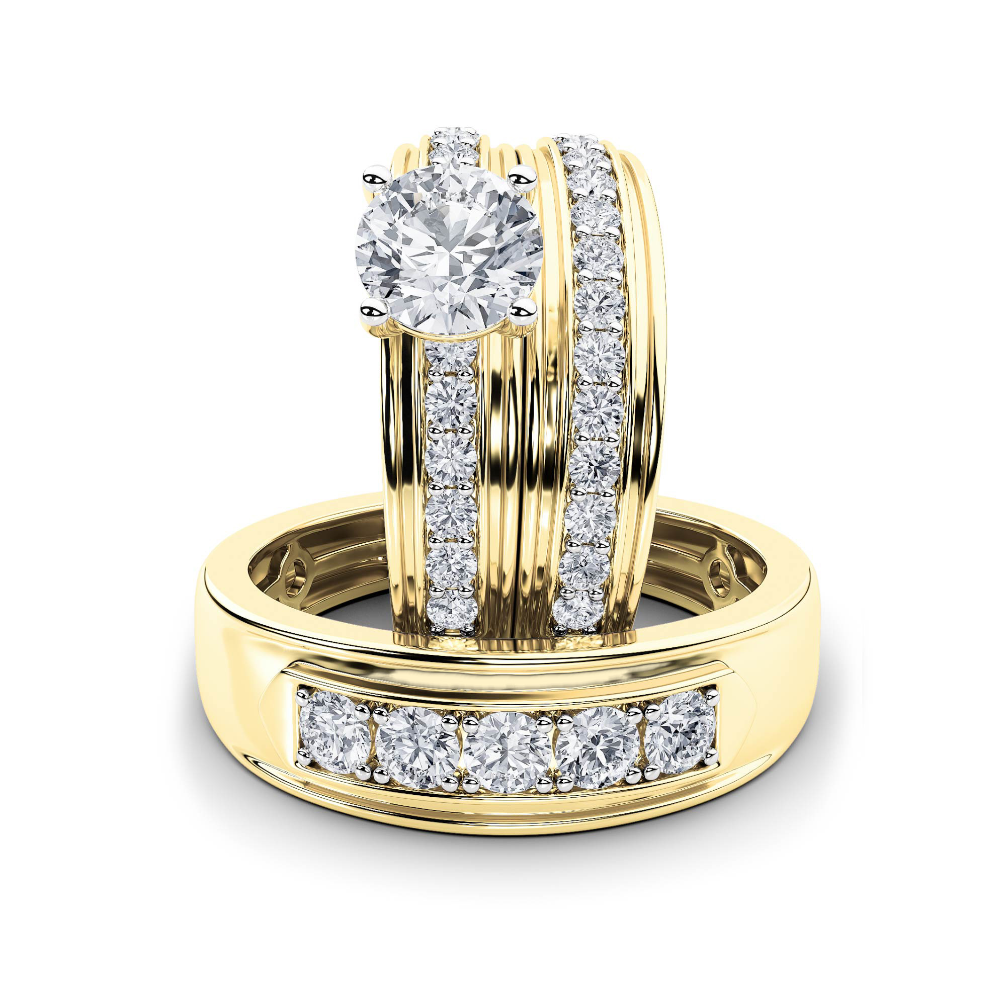 2.00 CT Round Diamond Ring in 14K Yellow Gold