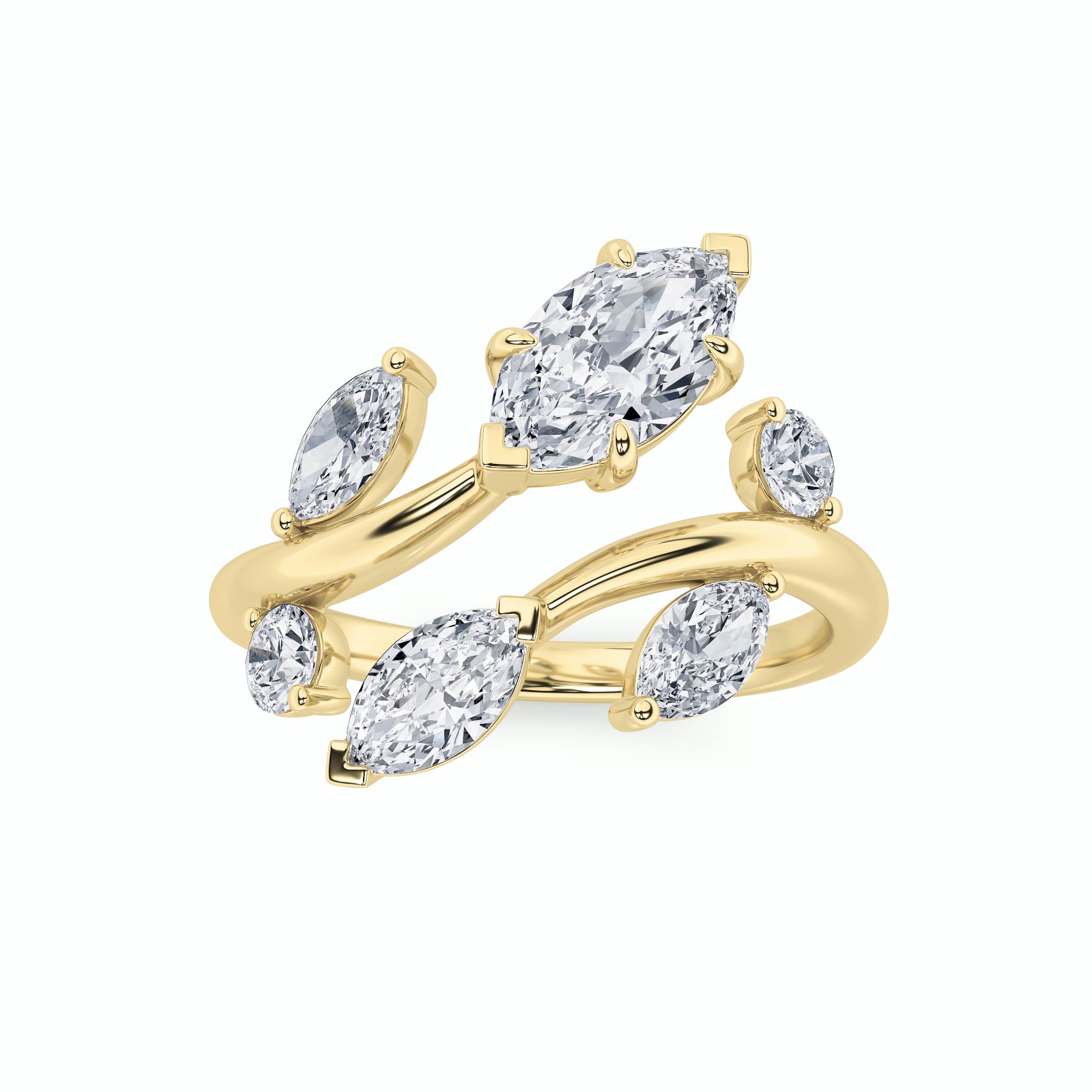 1.50 CT Marquise Diamond Ring in 14K Yellow Gold