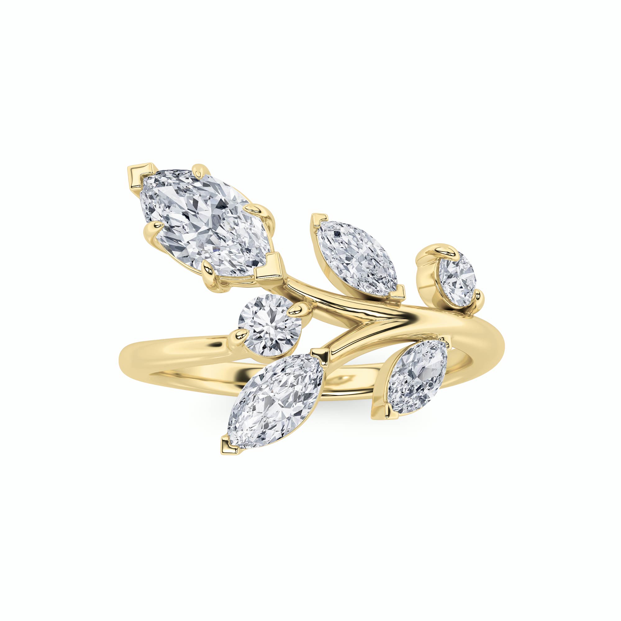 1.50 CT Marquise Diamond Ring in 14K Yellow Gold