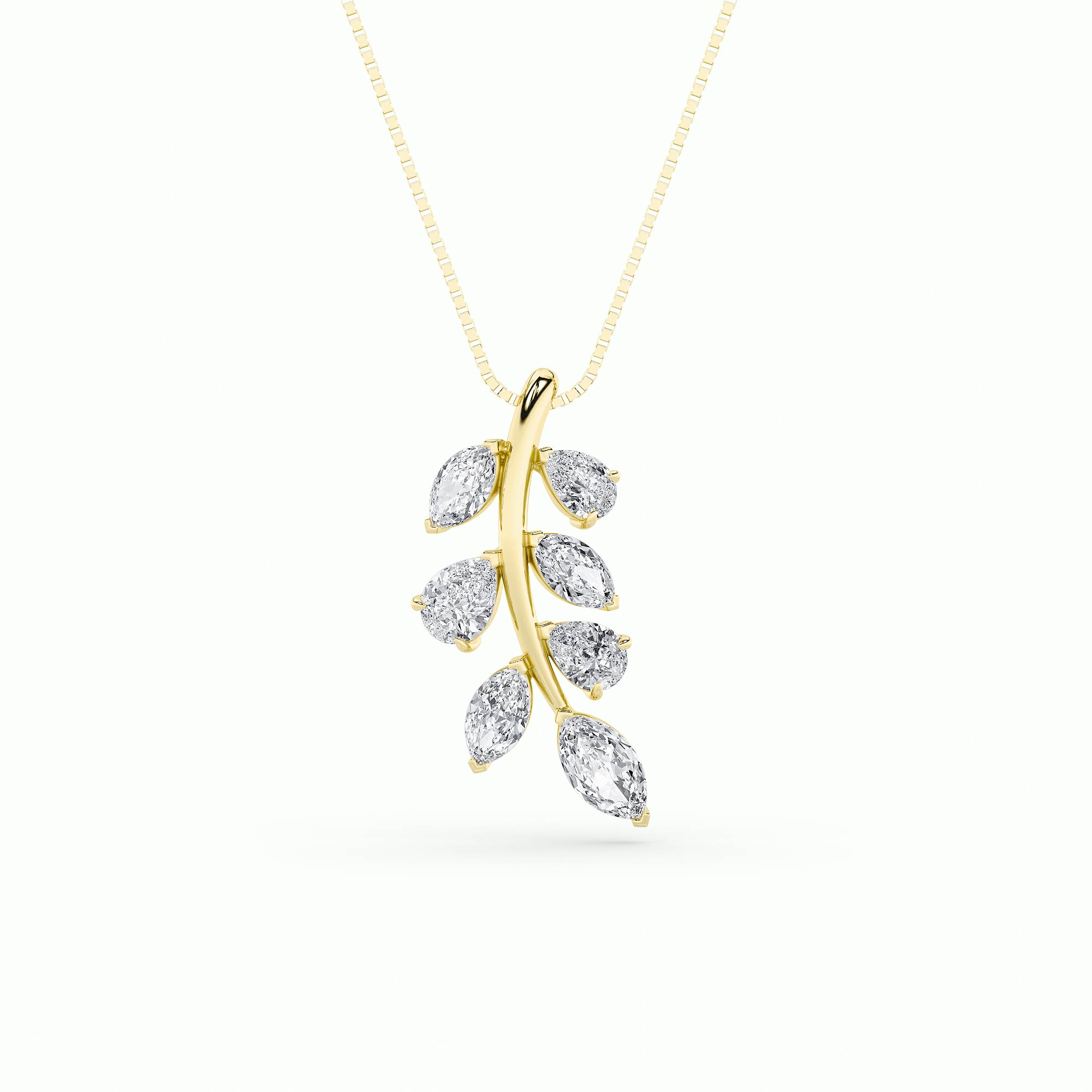 1.50 CT Marquise Diamond Necklace in 10K Yellow Gold
