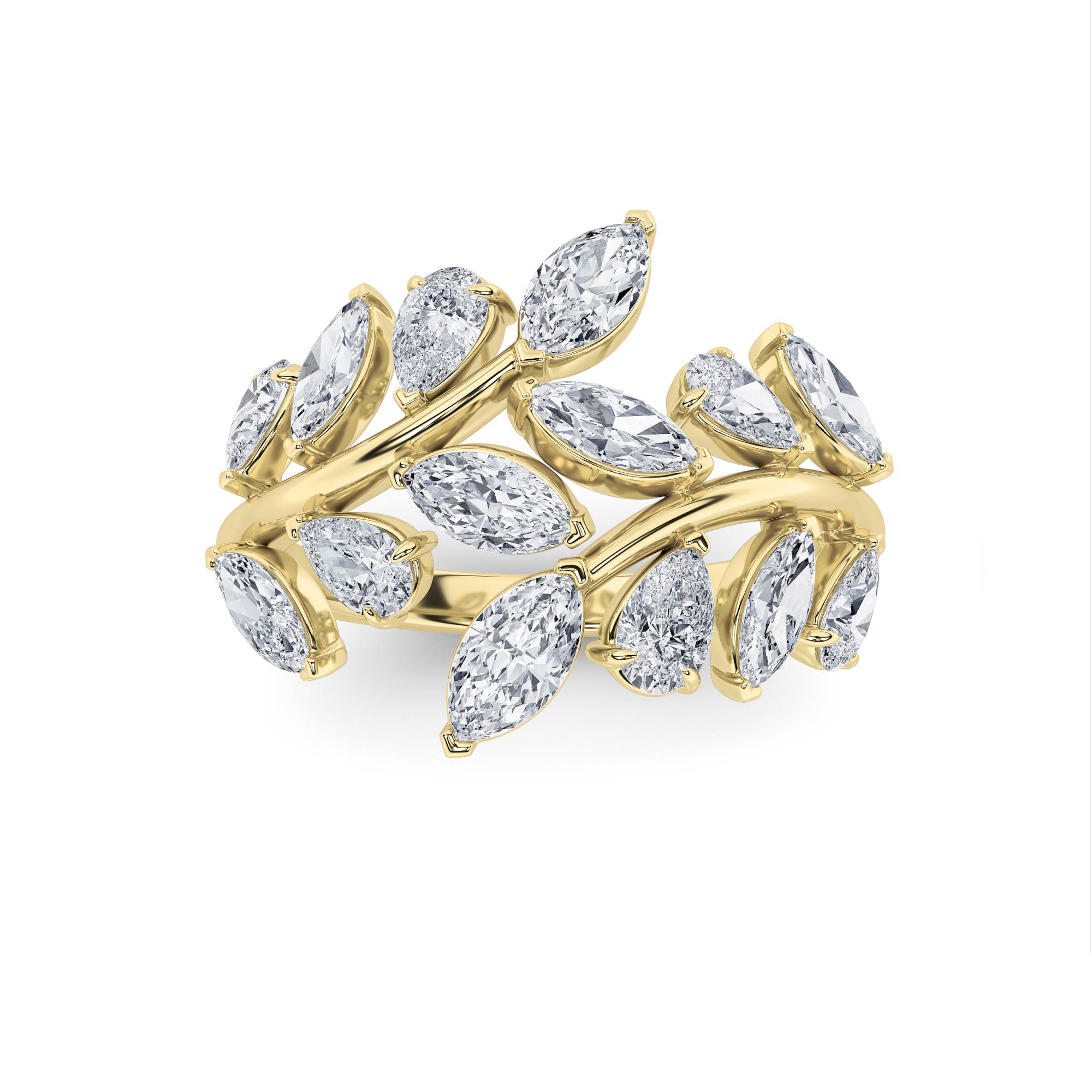 2.00 CT Marquise Diamond Ring in 10K Yellow Gold