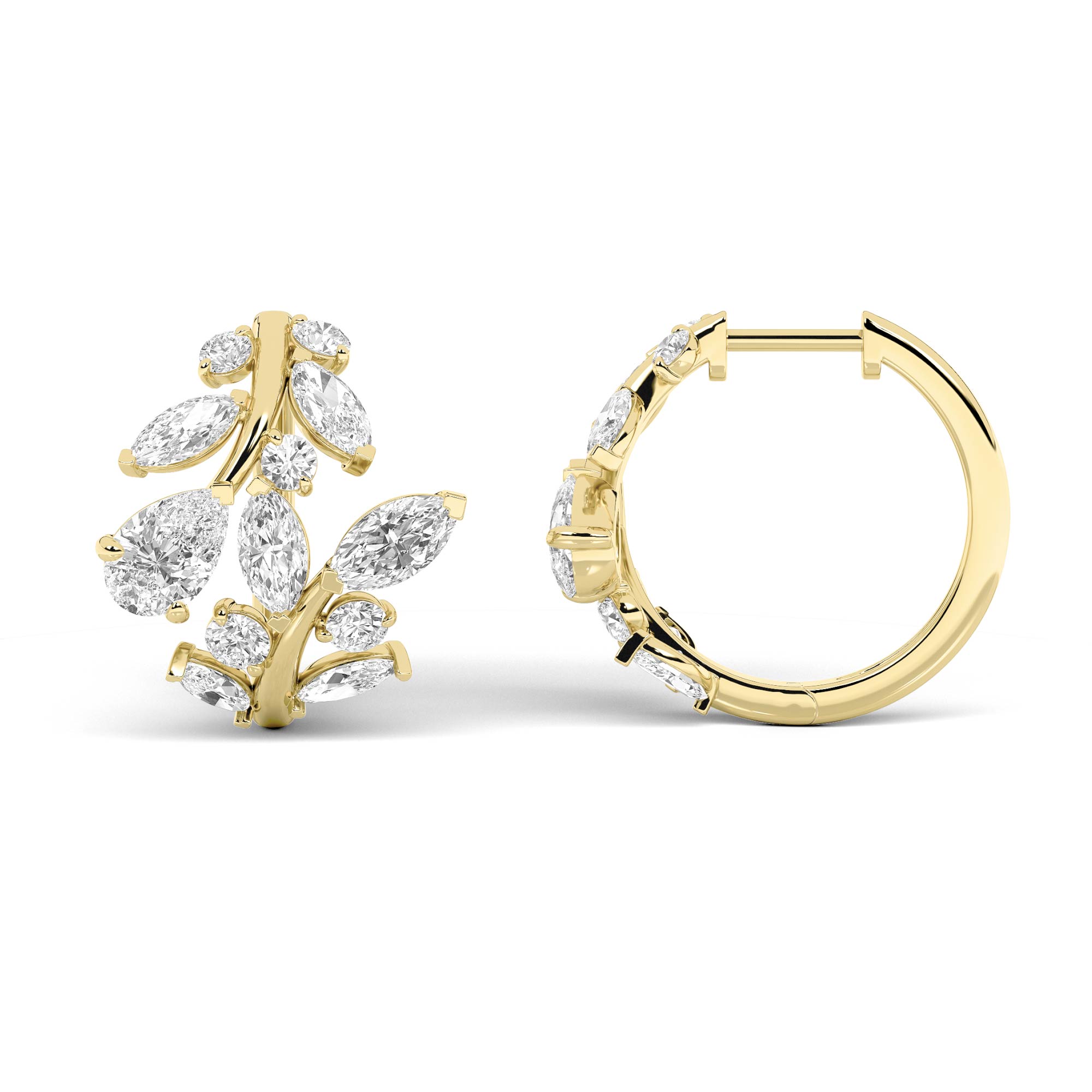 3.00 CT Pear Diamond Earring in 14K Yellow Gold