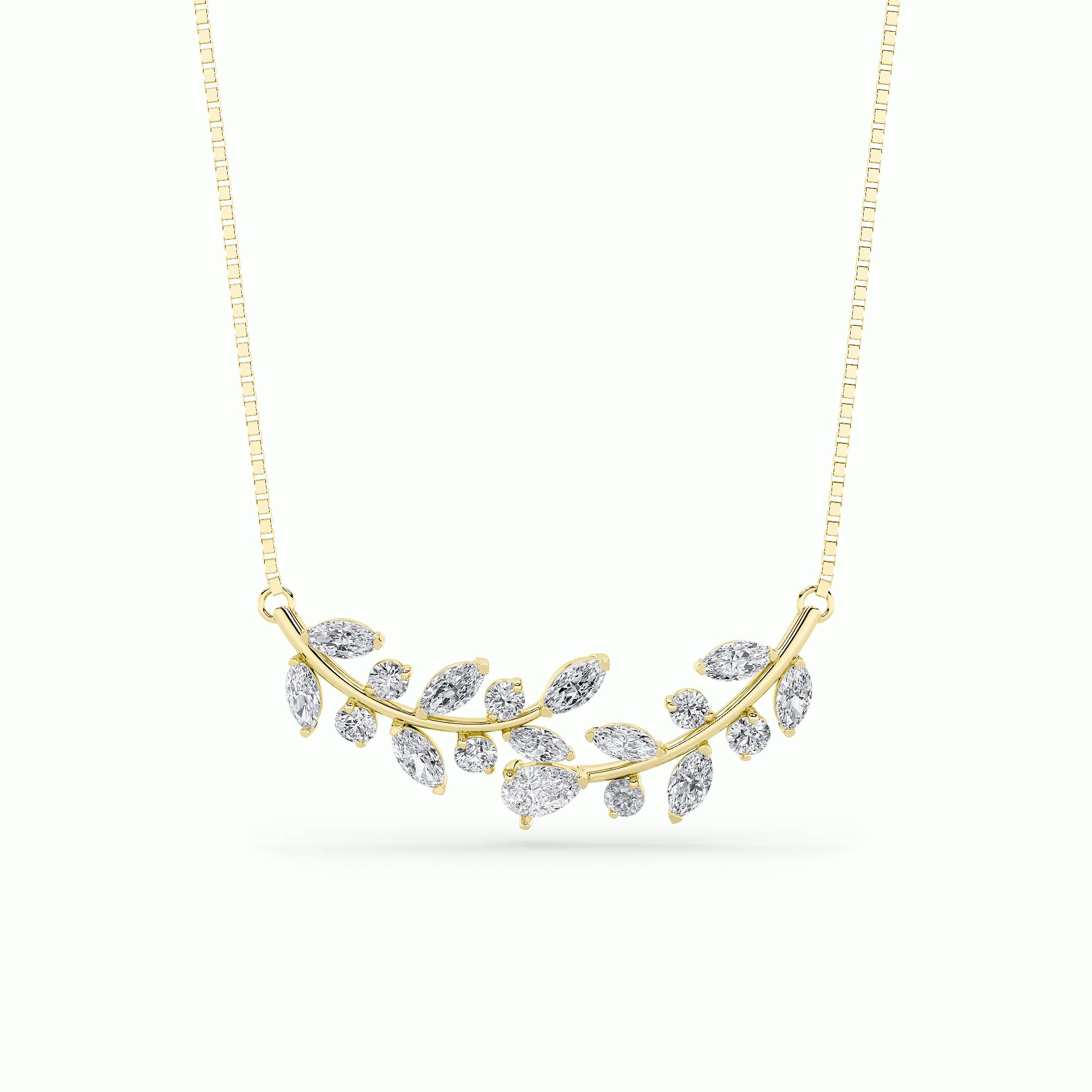 2.50 CT Pear Diamond Necklace in 14K Yellow Gold